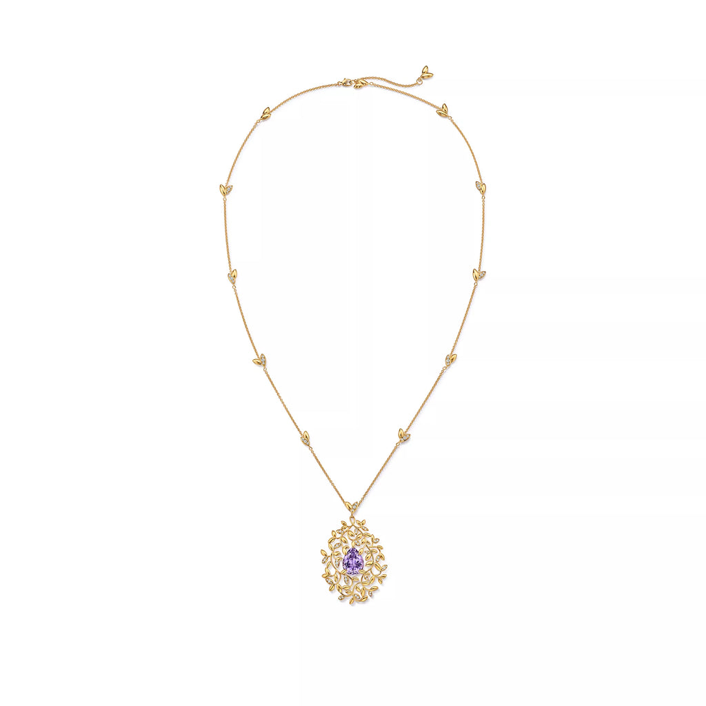 Carave Paris Floral Amethyst Pendant Necklace