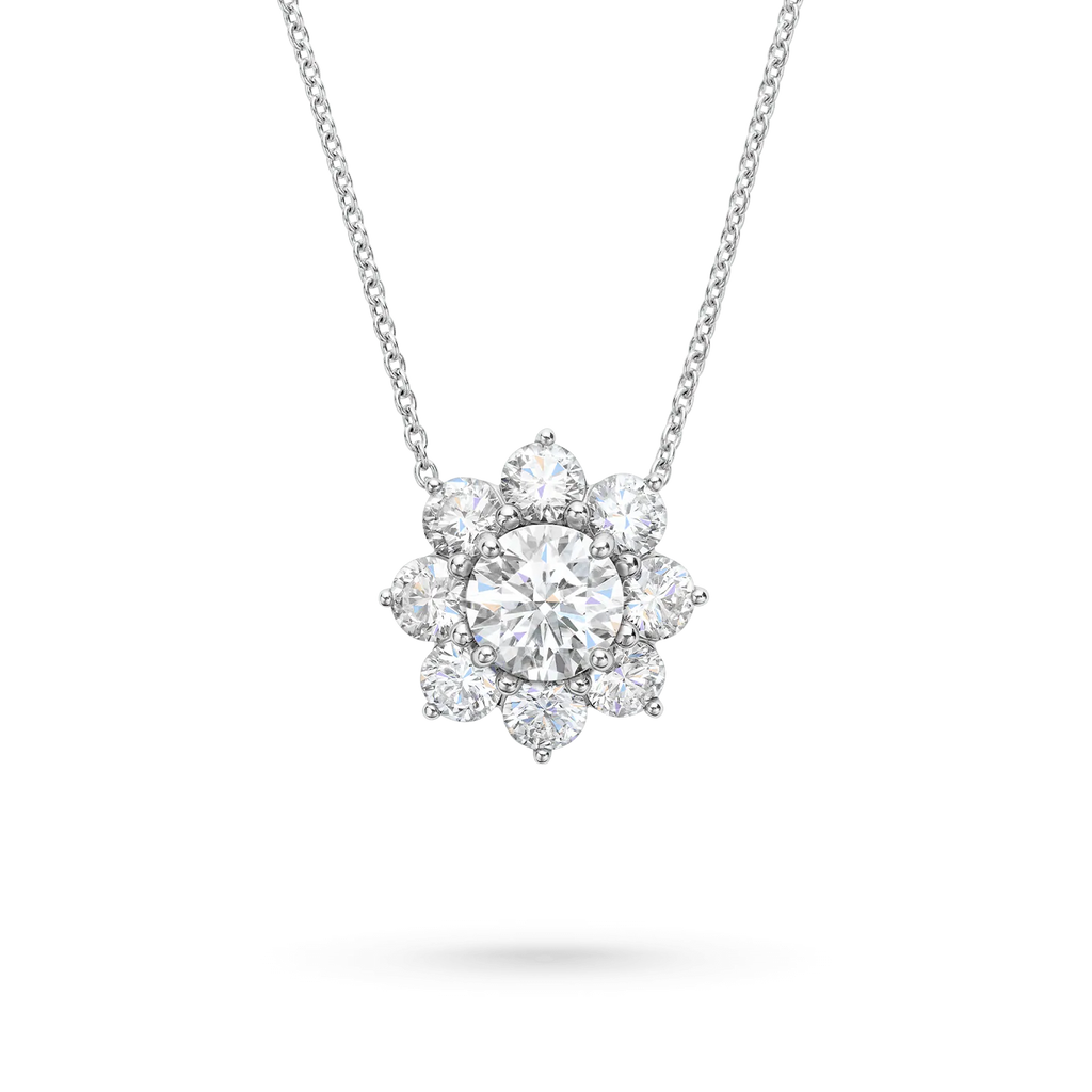Carave Paris Floral Cluster Diamond Pendant Necklace