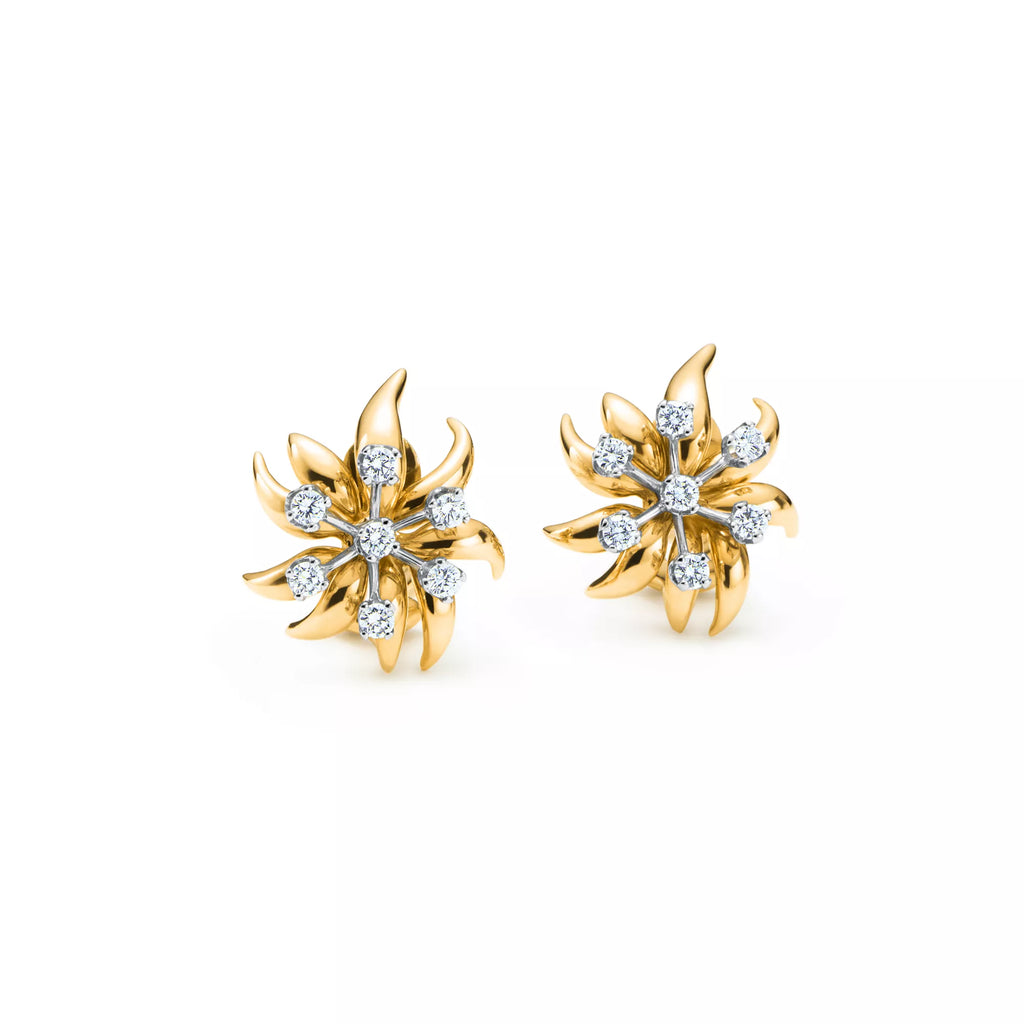 Carave Paris Floral Crystal Starburst Stud Earrings