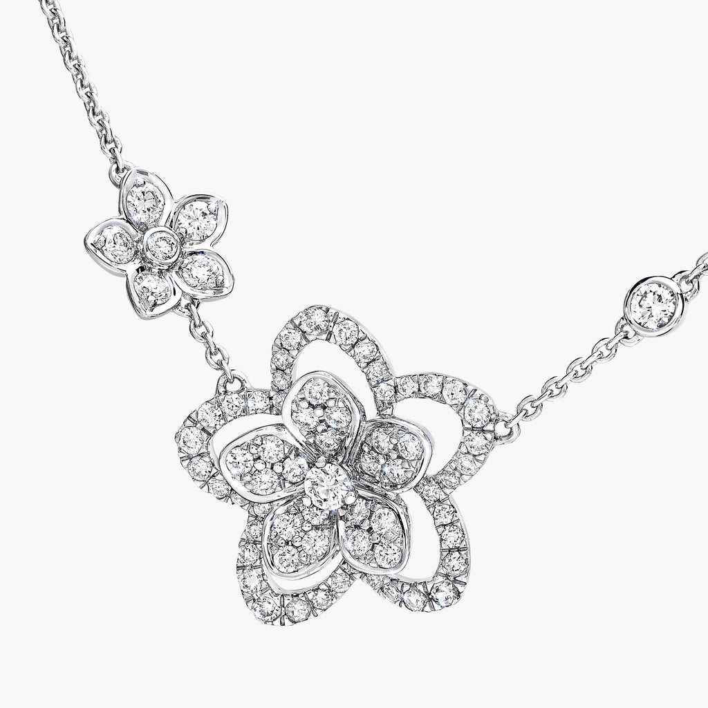 Carave Paris Floral Diamond Butterfly Pendant Necklace
