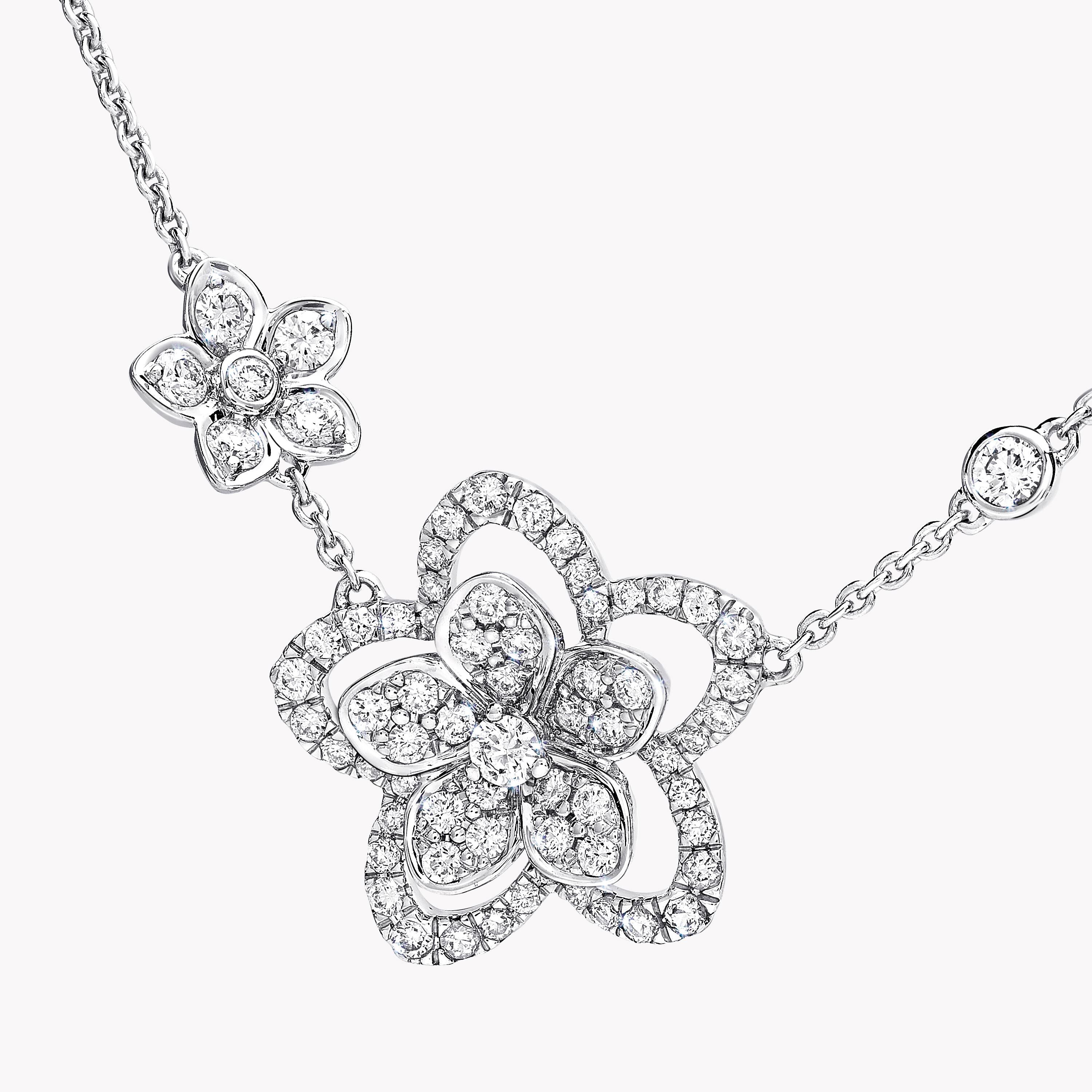 Carave Paris Floral Diamond Butterfly Pendant Necklace