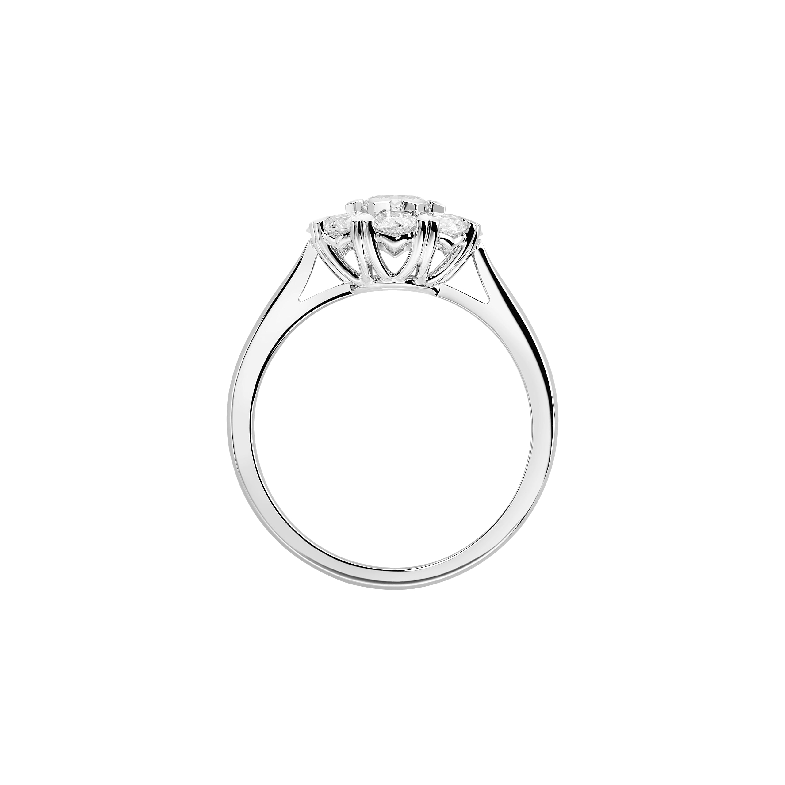 Carave Paris Floral Diamond Cluster Ring White Gold