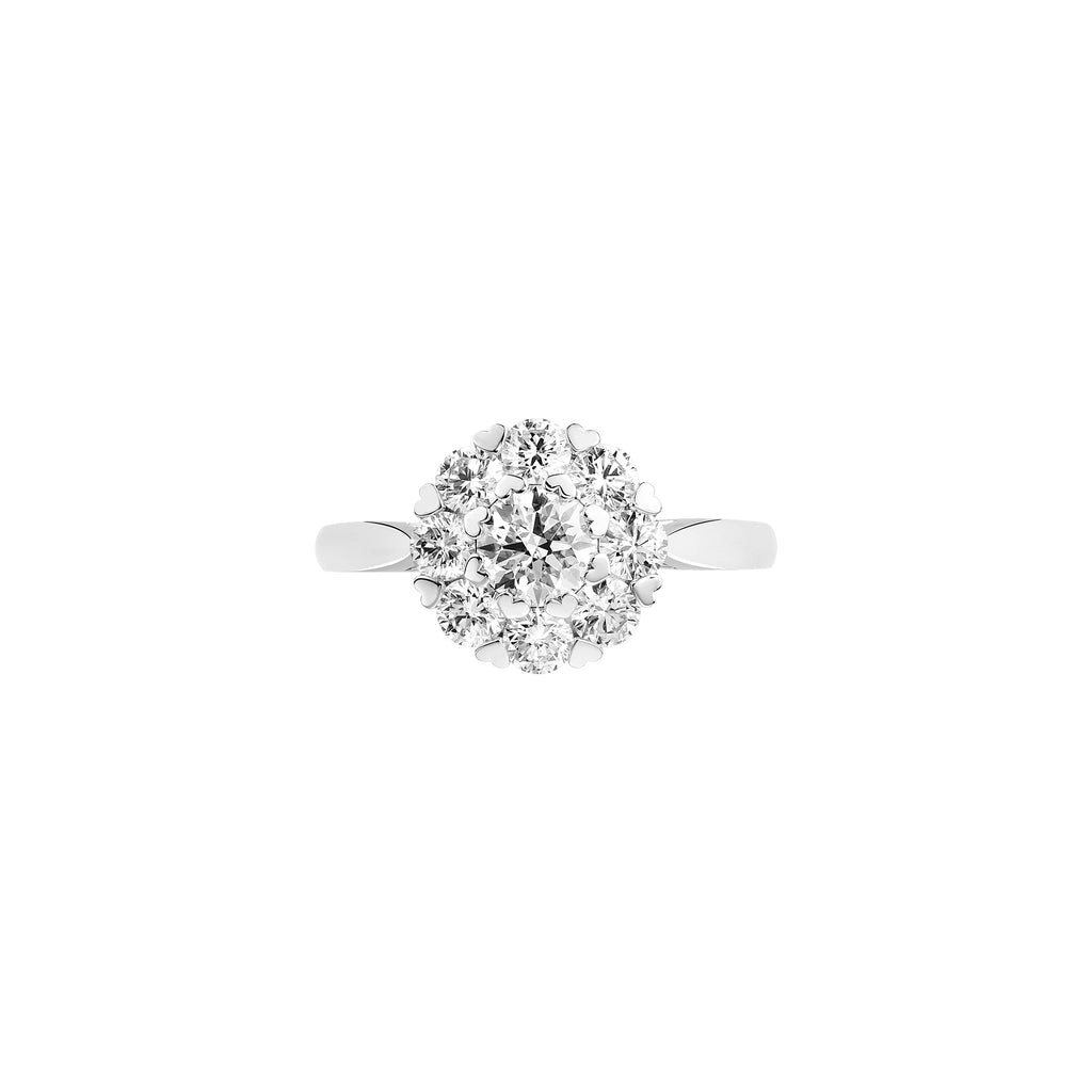 Carave Paris Floral Diamond Cluster Ring White Gold
