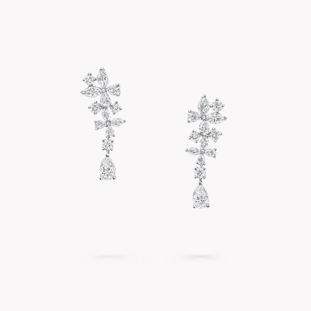 Carave Paris Floral Diamond Drop Earrings