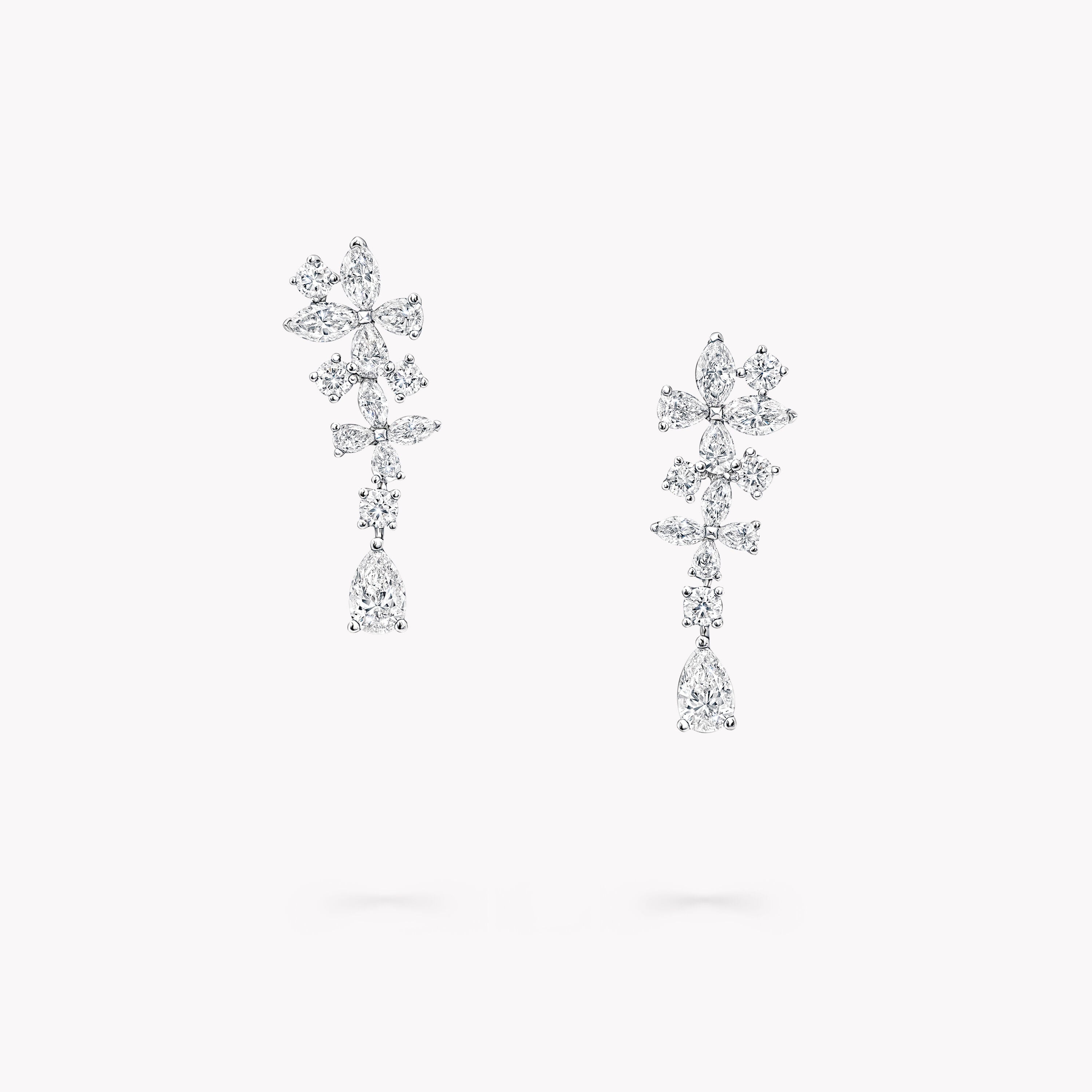 Carave Paris Floral Diamond Drop Earrings