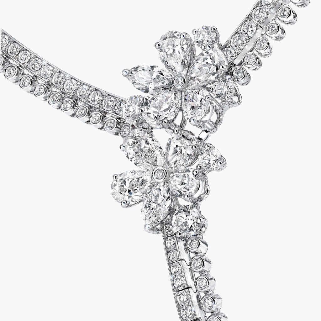 Carave Paris Floral Diamond Drop Necklace