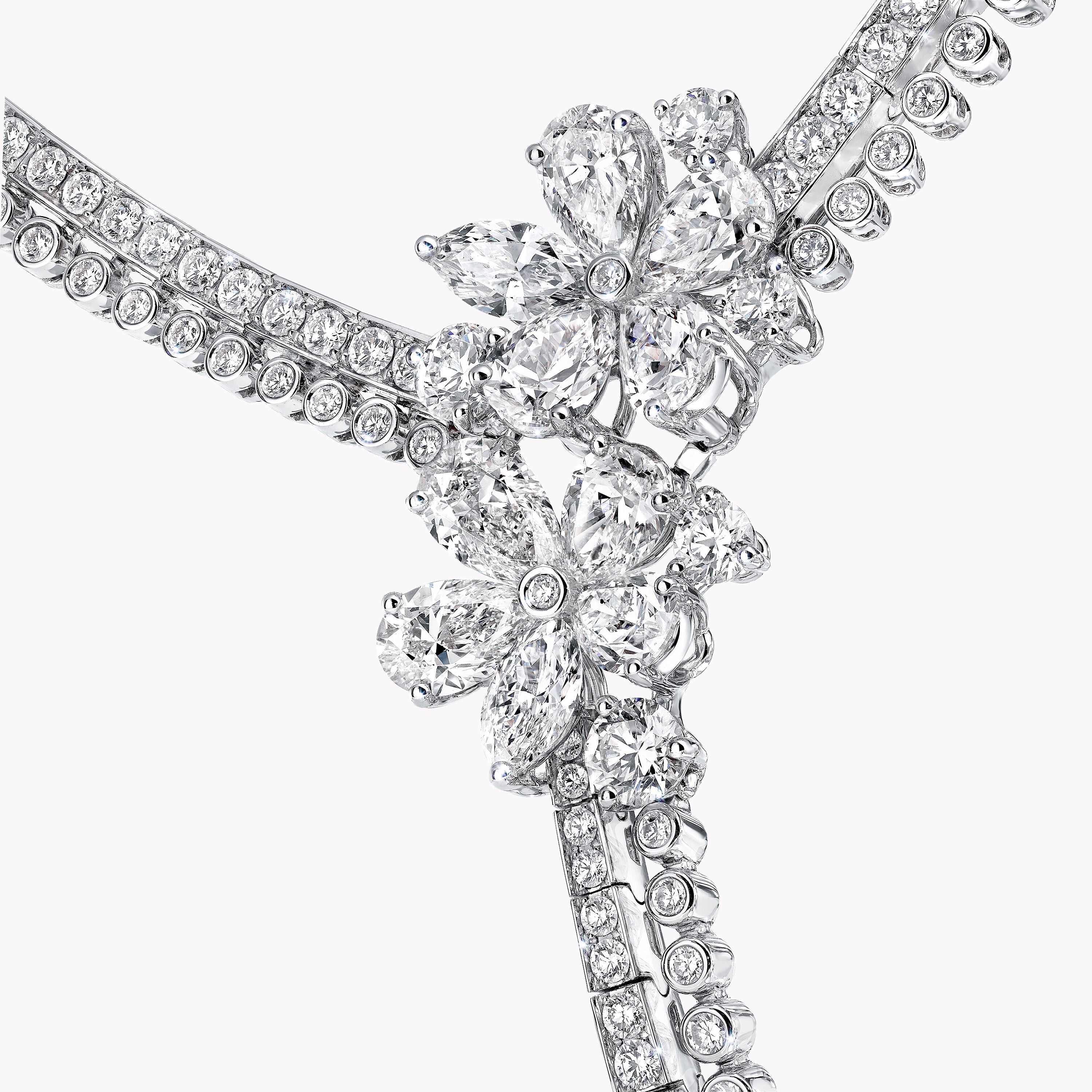 Carave Paris Floral Diamond Drop Necklace