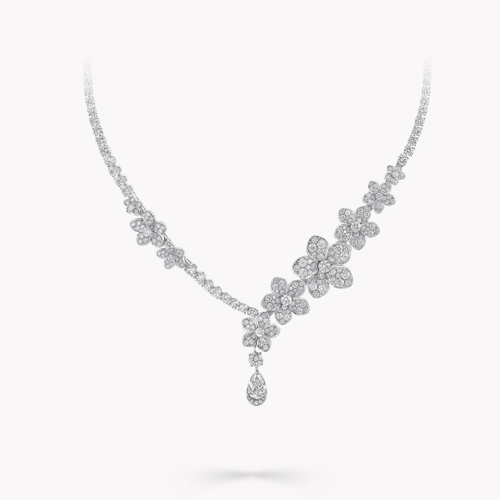 Carave Paris Floral Diamond Drop Necklace