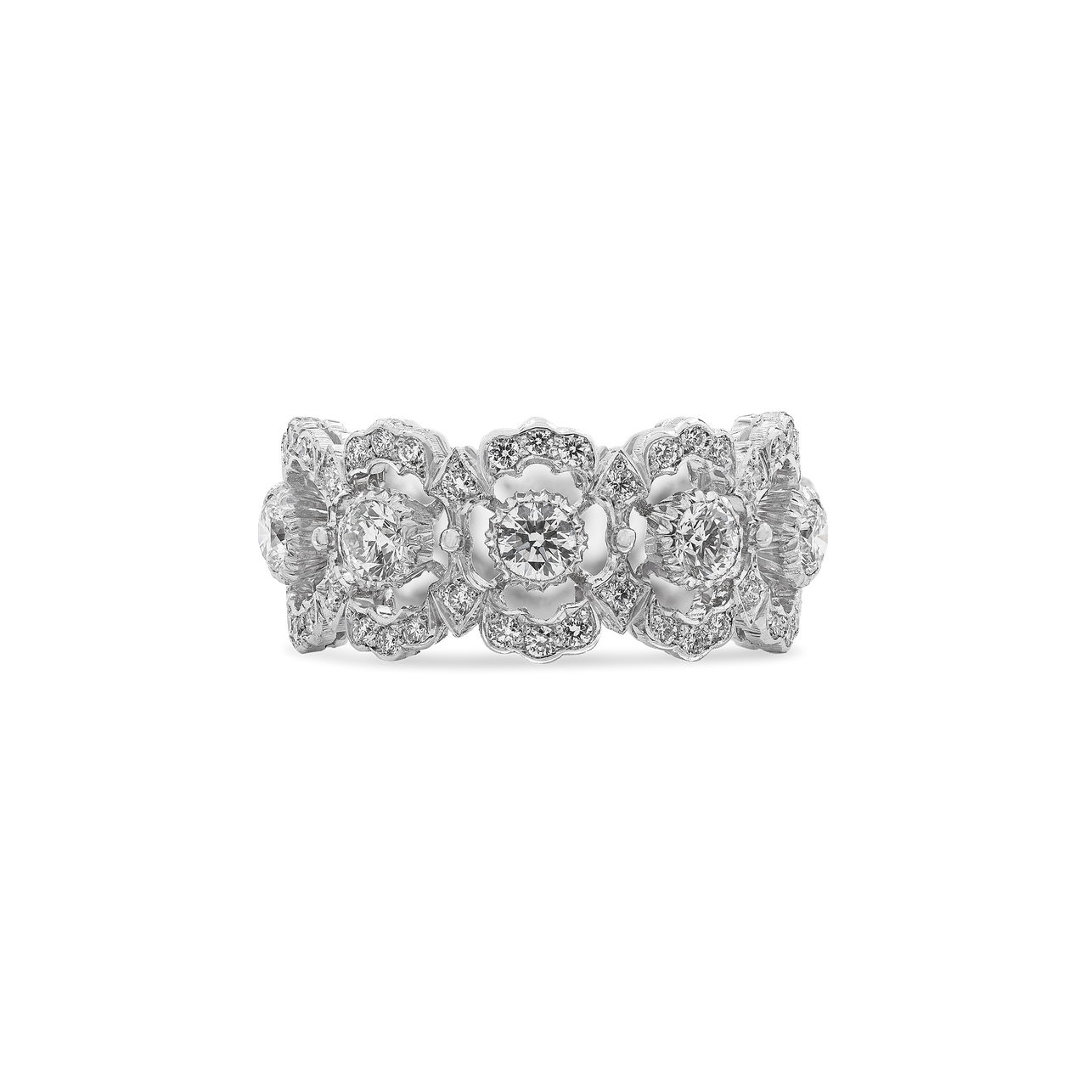 Carave Paris Floral Diamond Eternity Band Ring