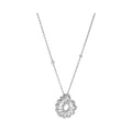 Carave Paris Floral Diamond Halo Pendant Necklace Rose Gold