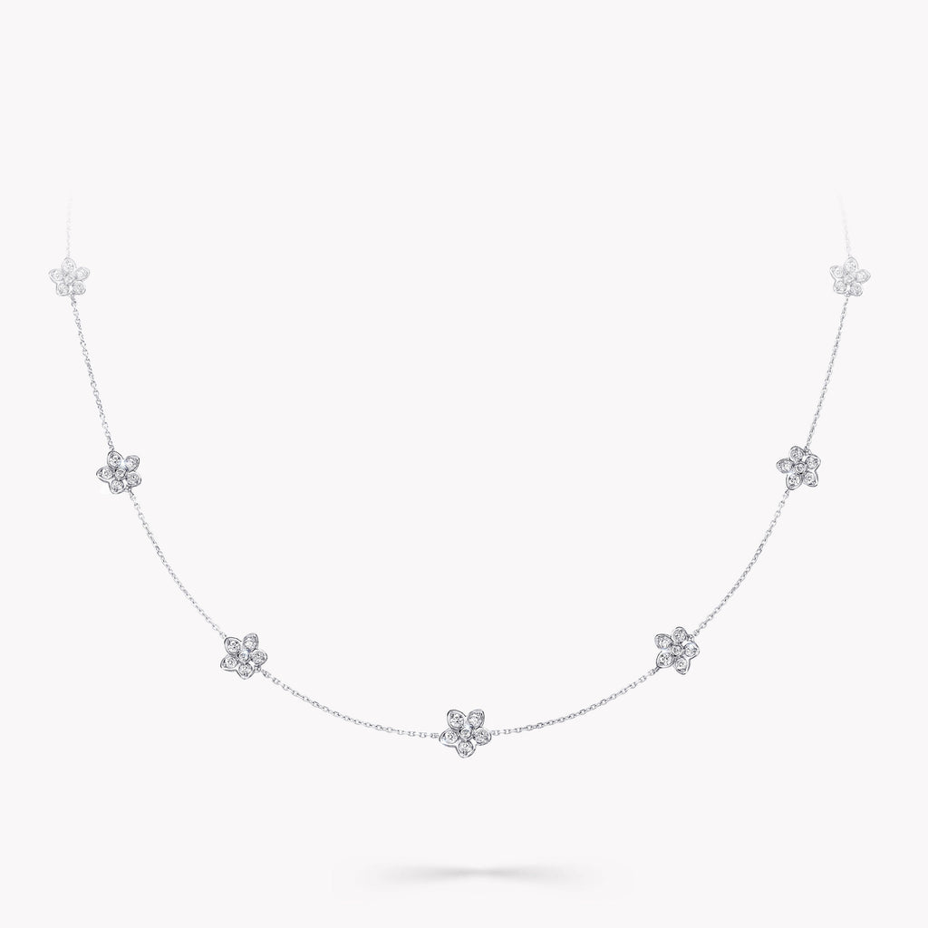 Carave Paris Floral Diamond Station Necklace