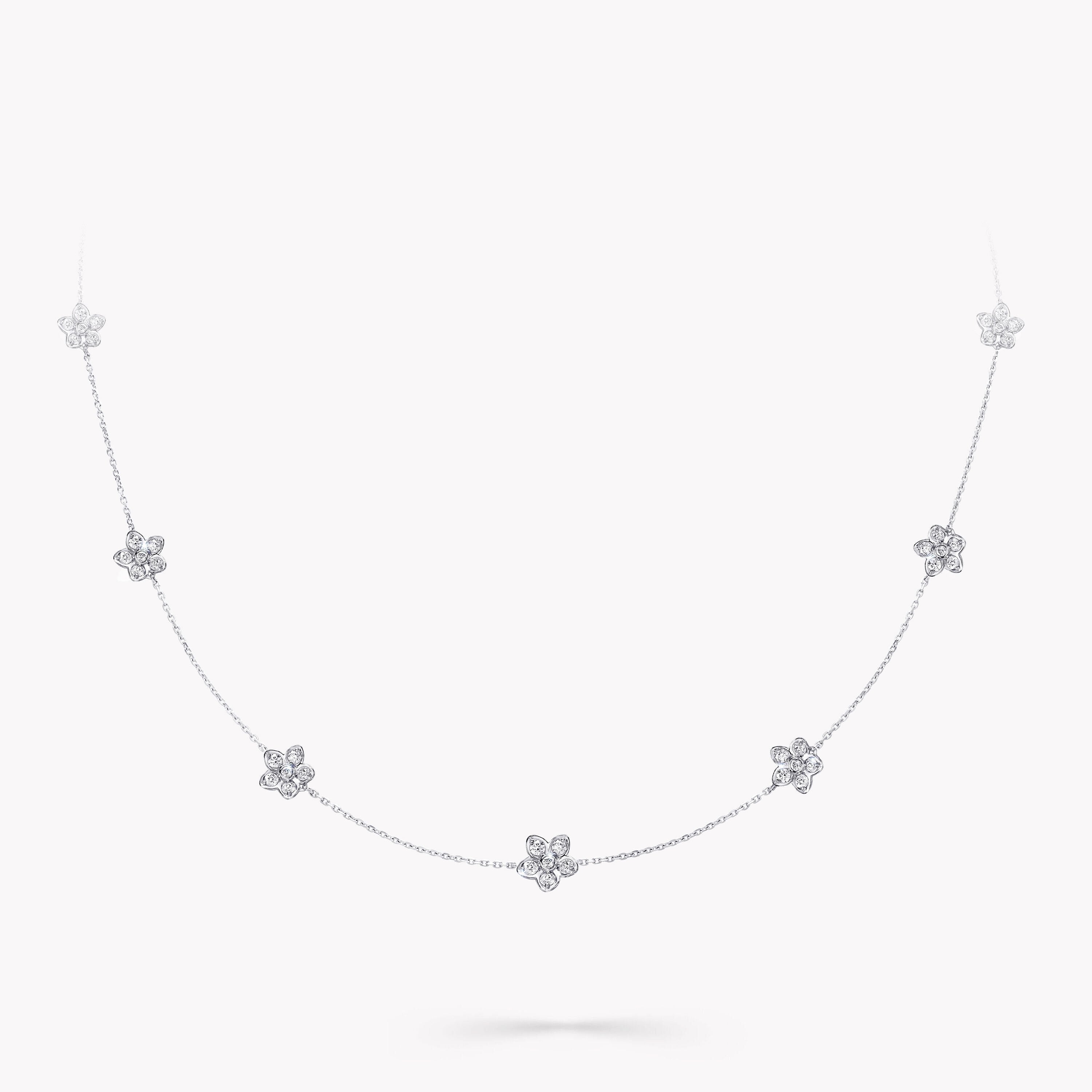 Carave Paris Floral Diamond Station Necklace