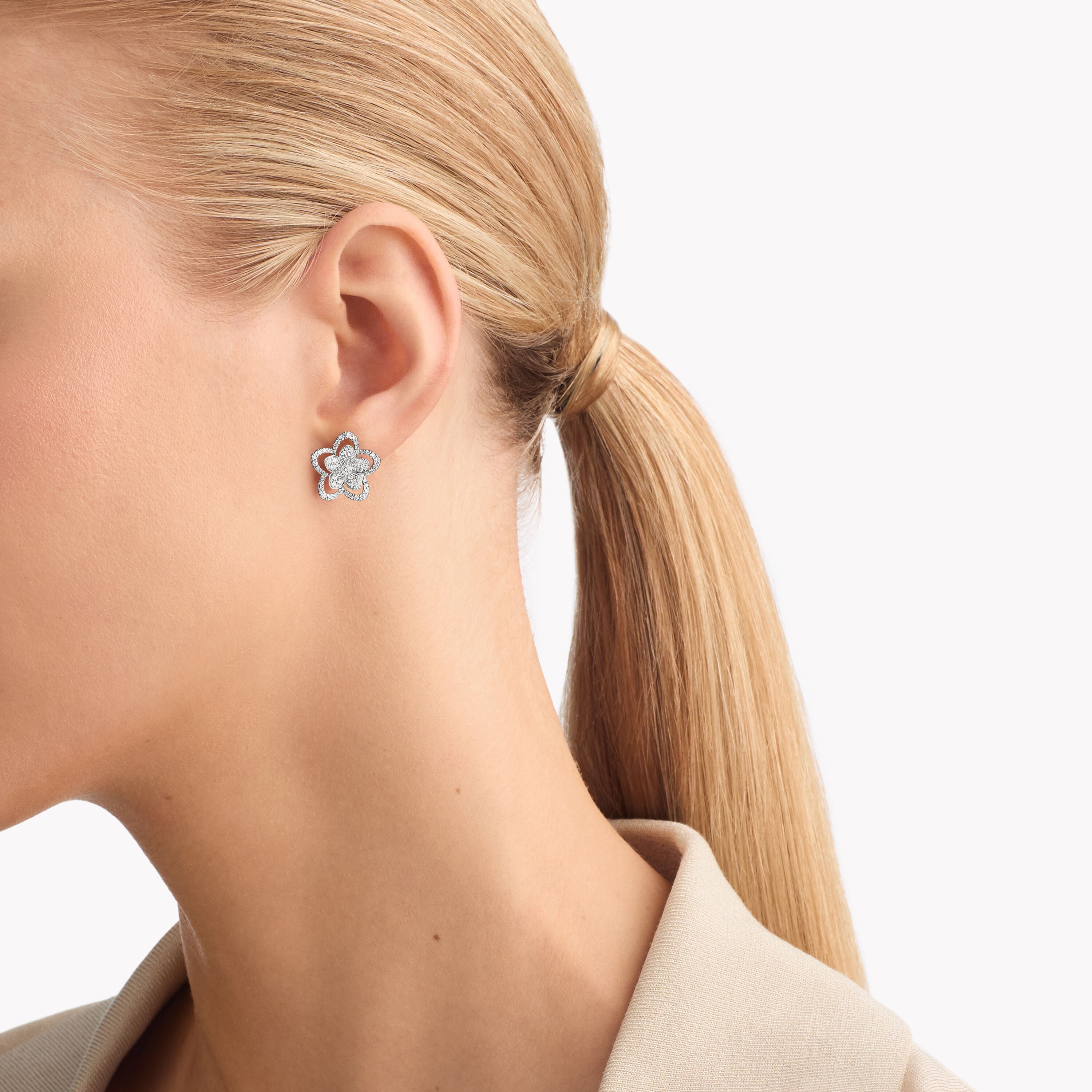 Carave Paris Floral Diamond Stud Earrings
