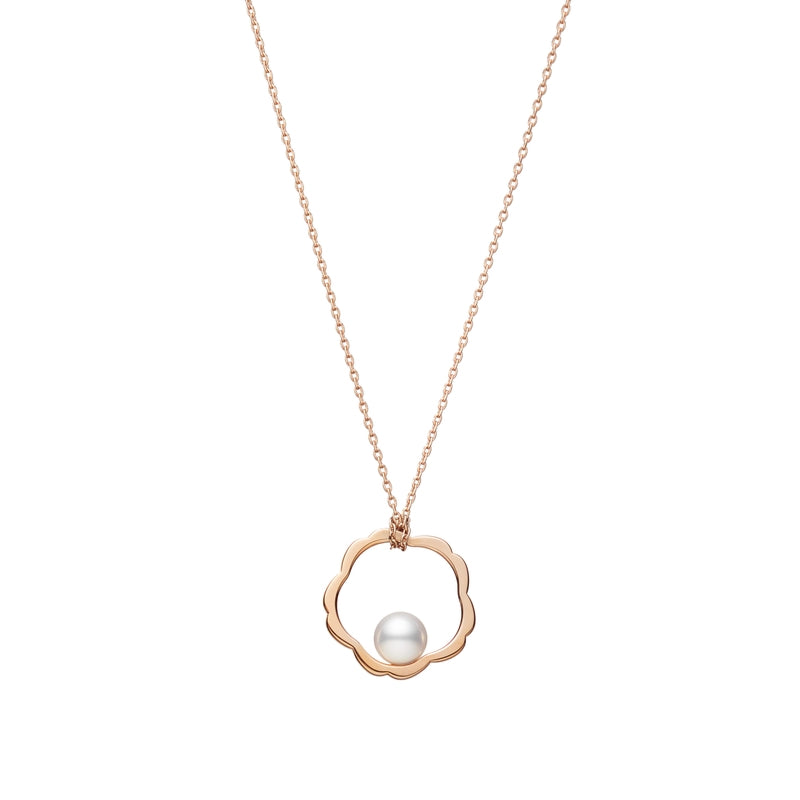 Carave Paris Floral Halo Pearl Pendant Necklace