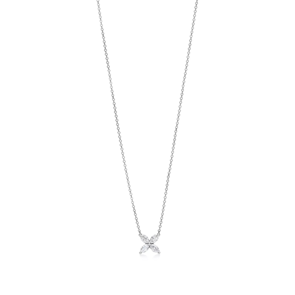 Carave Paris Floral Marquise Diamond Pendant Necklace