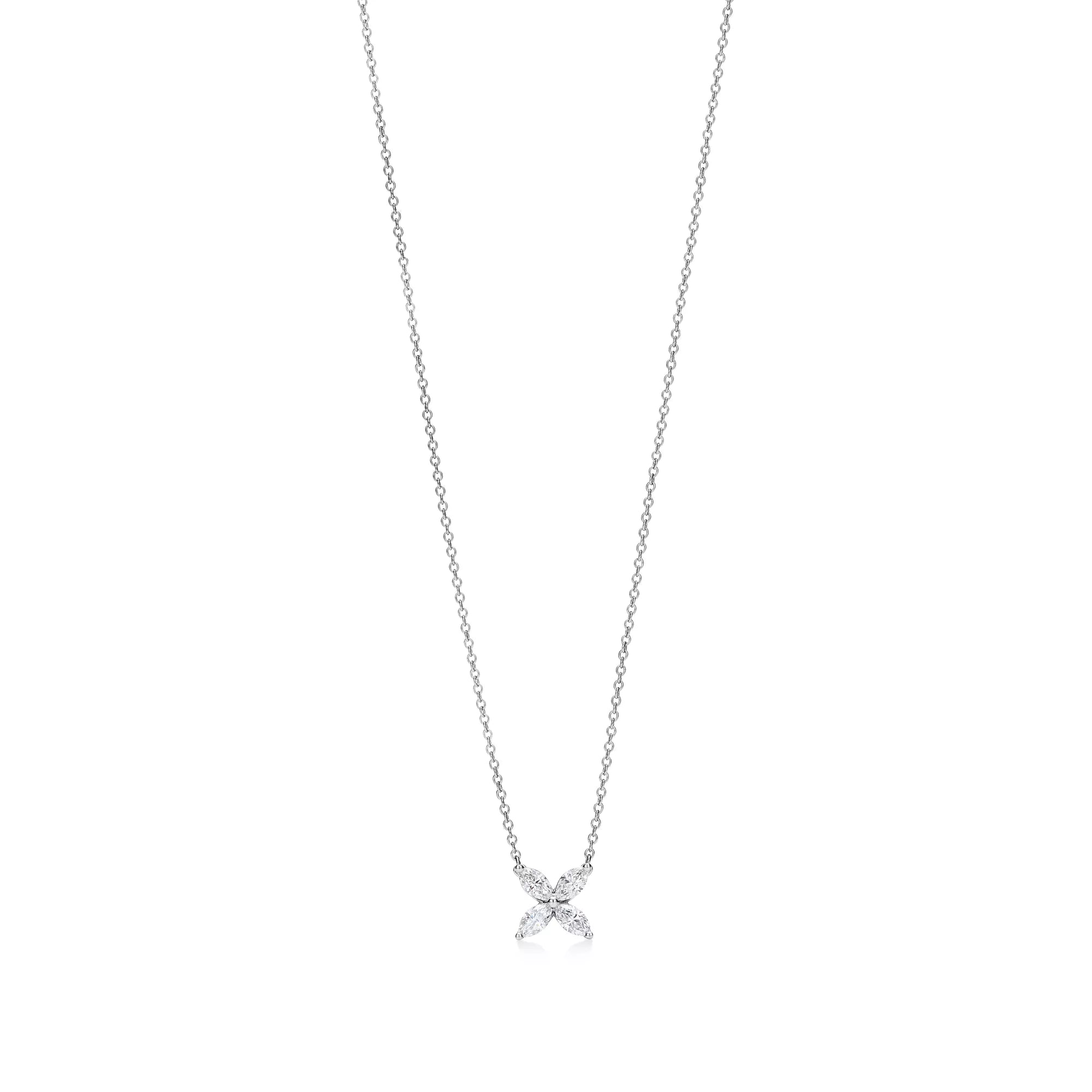 Carave Paris Floral Marquise Diamond Pendant Necklace