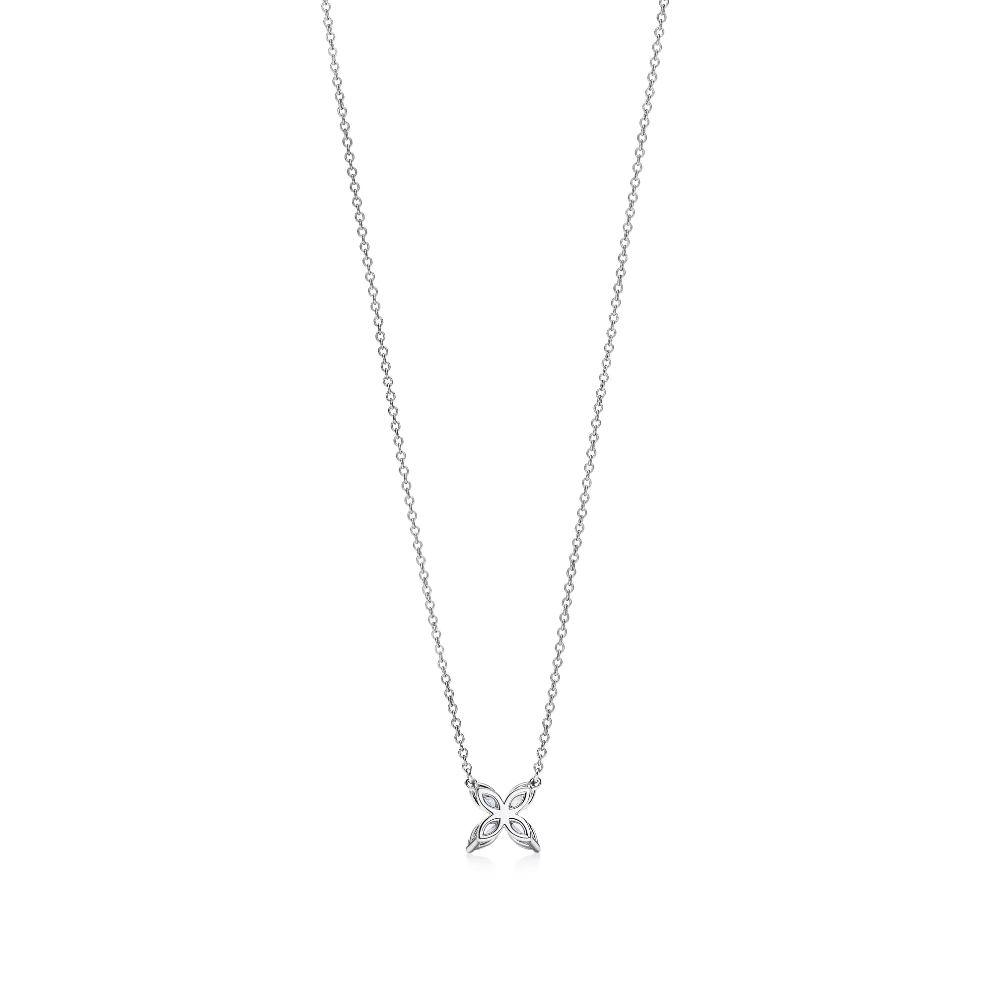 Carave Paris Floral Marquise Diamond Pendant Necklace