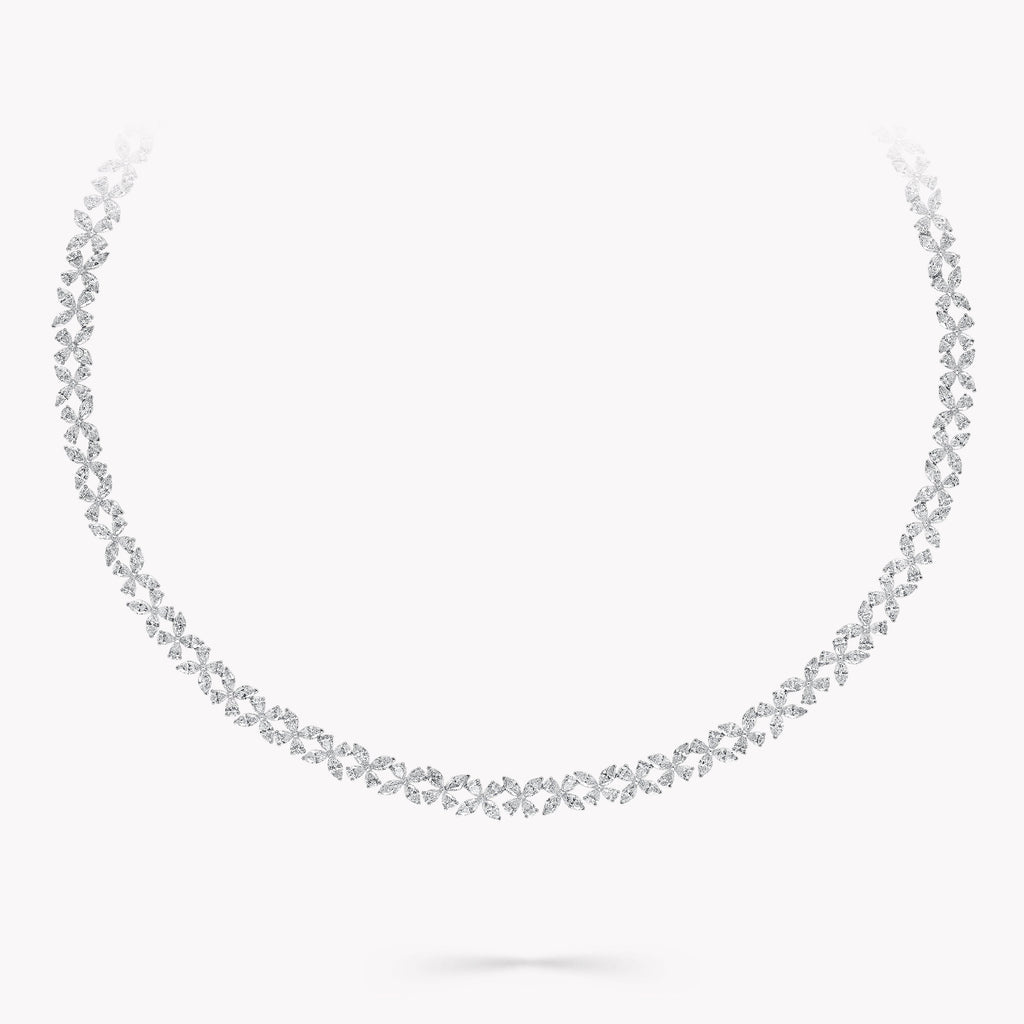 Carave Paris Floral Marquise Diamond Tennis Necklace