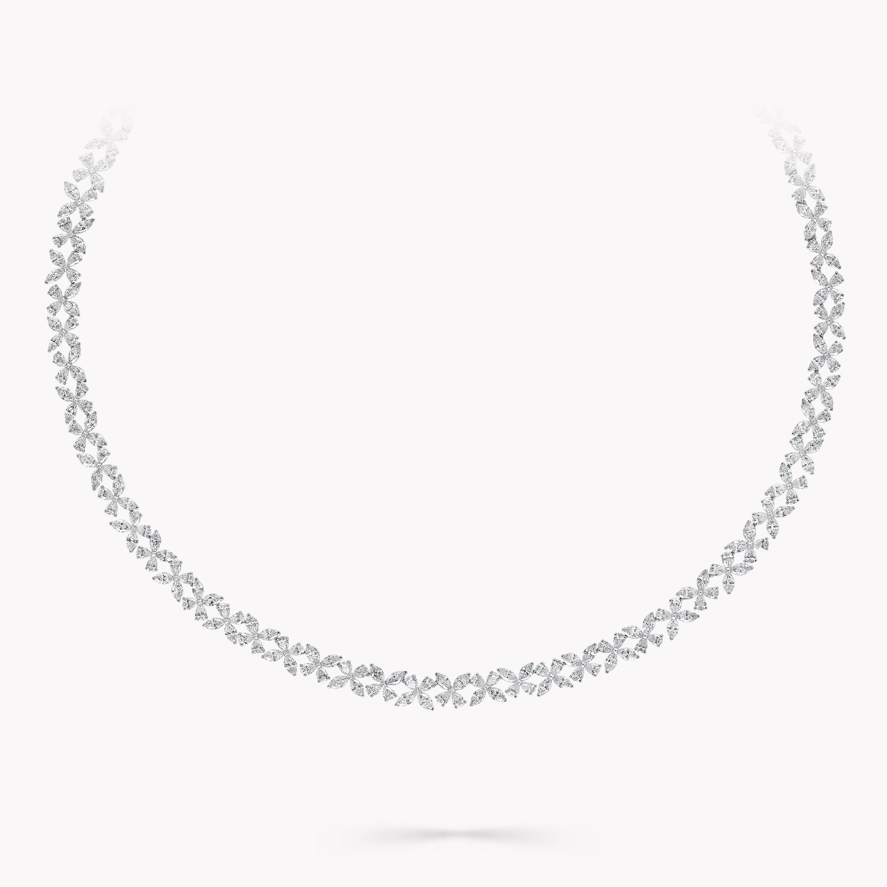 Carave Paris Floral Marquise Diamond Tennis Necklace