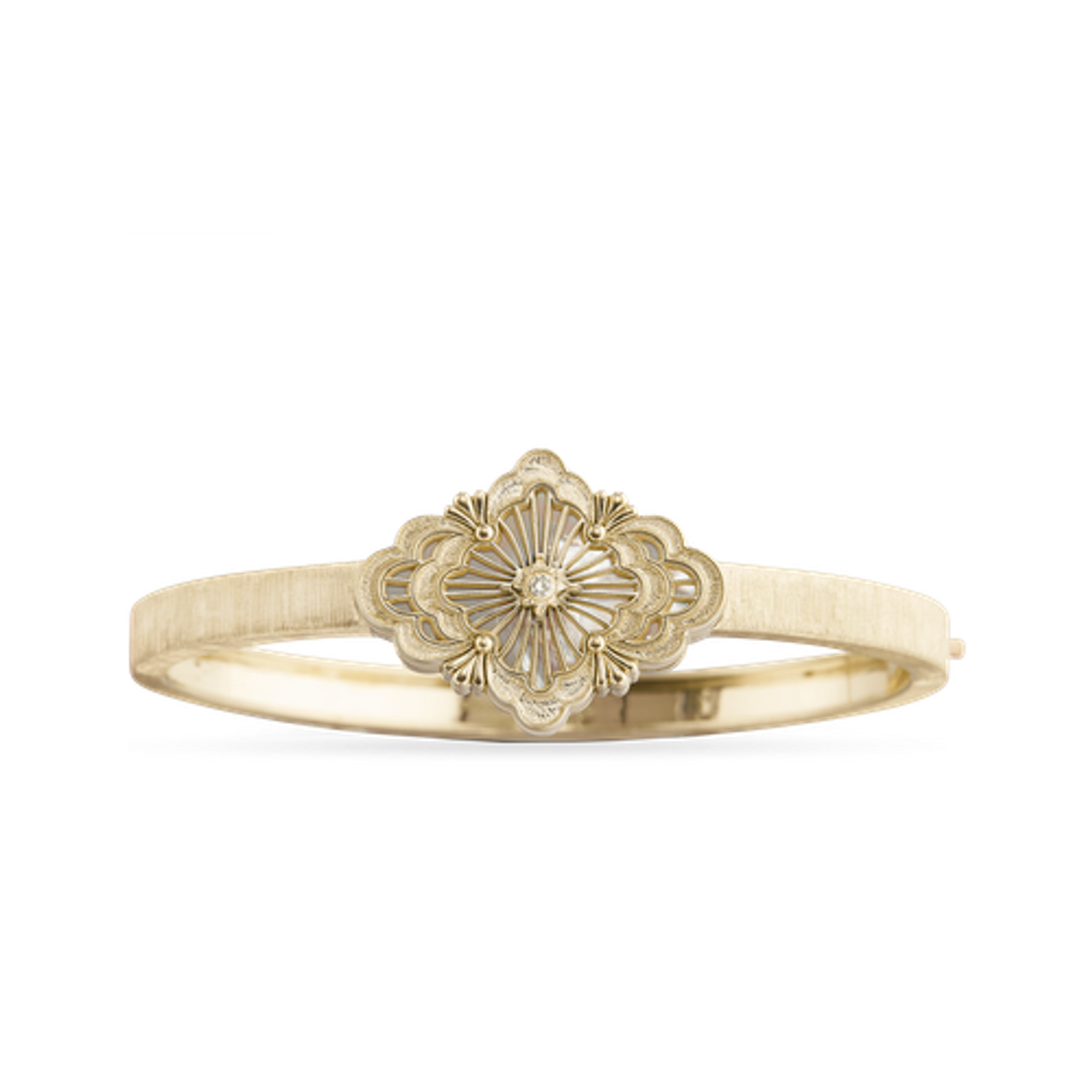Carave Paris Floral Medallion Hinged Bangle Bracelet