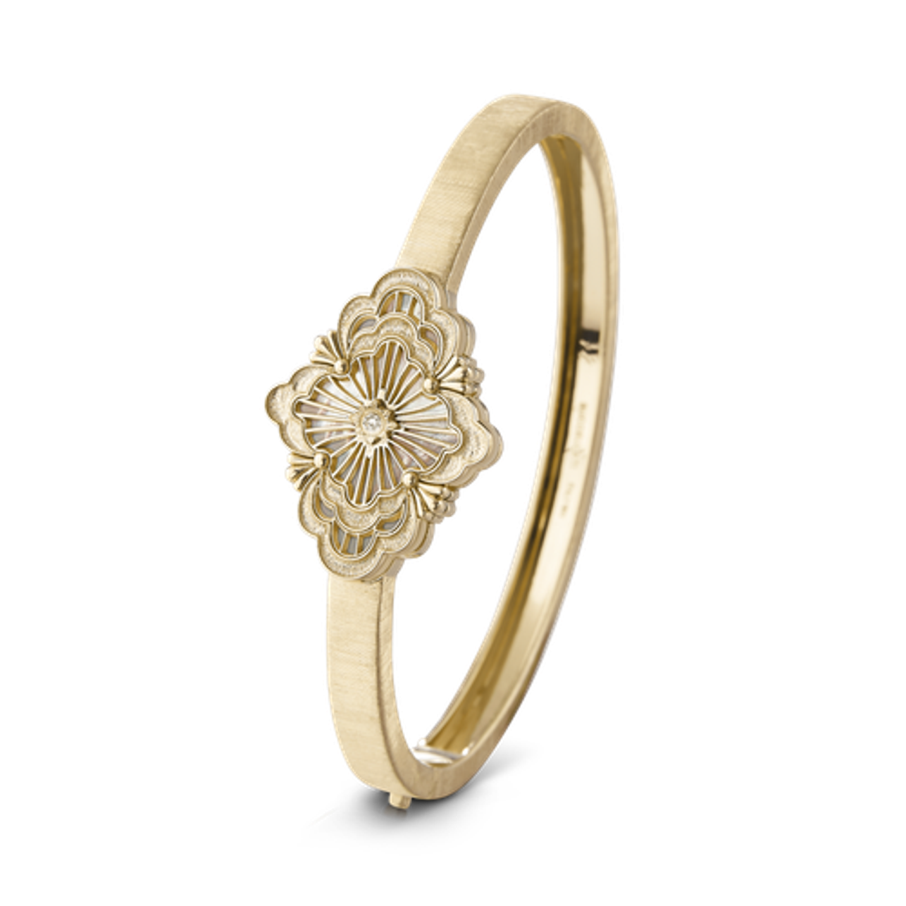 Carave Paris Floral Medallion Hinged Bangle Bracelet