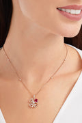Carave Paris Floral Pink Gemstone Pendant Necklace