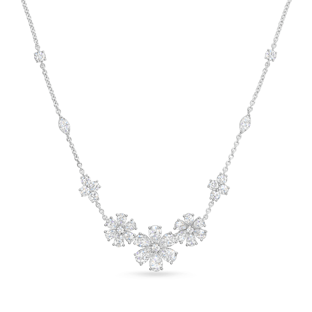 Carave Paris Forget Me Not Multi Flower Diamond Necklace