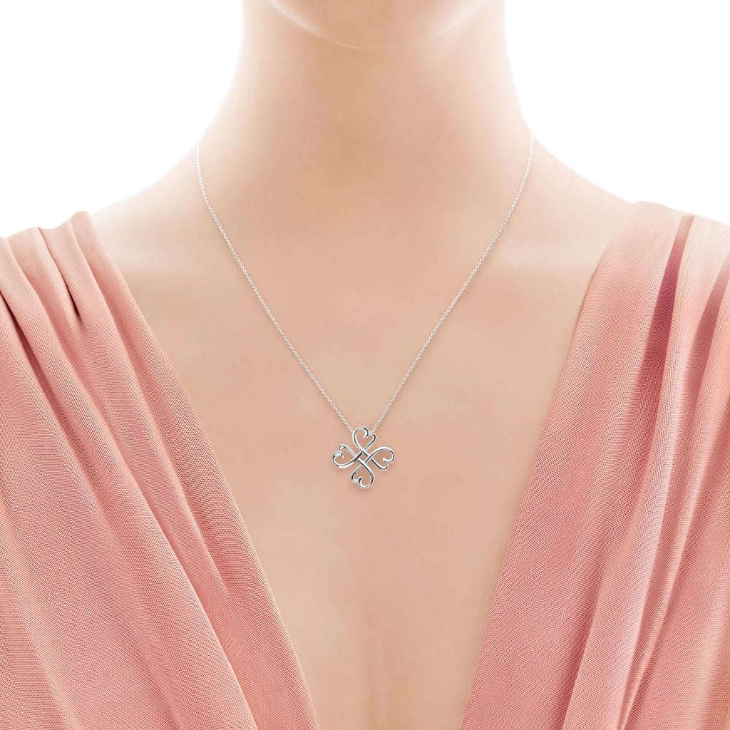 Carave Paris Four Heart Clover Pendant Necklace