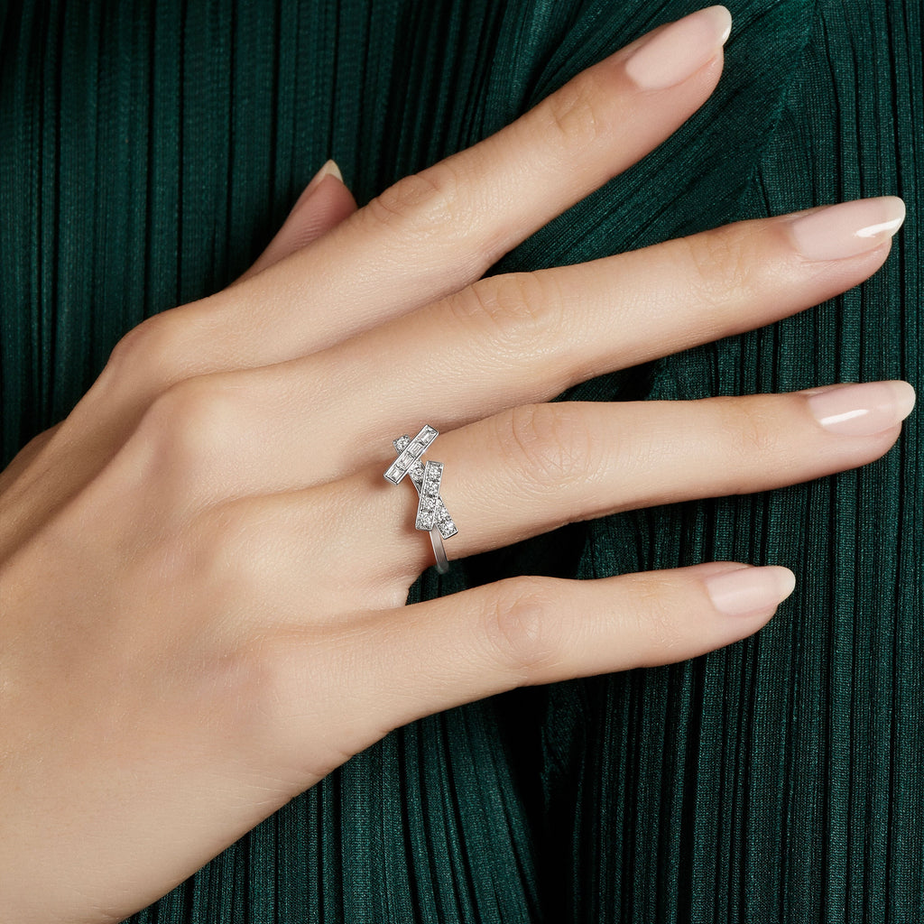 Carave Paris Geometric Cross Diamond Ring