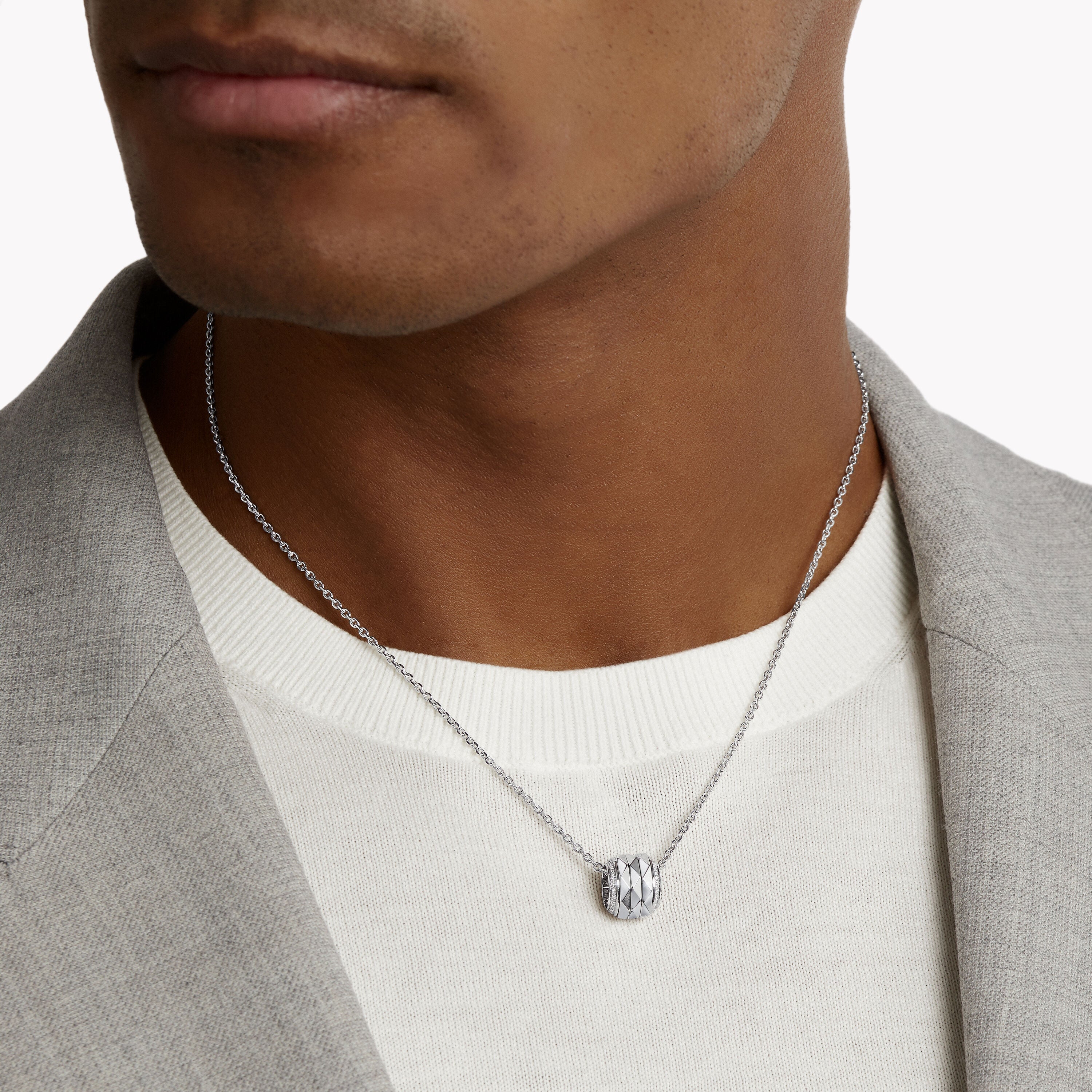 Carave Paris Geometric Diamond Cylinder Pendant Necklace