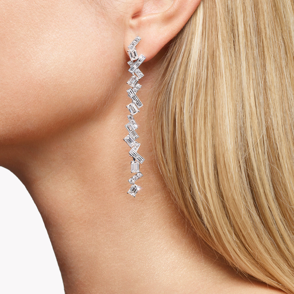 Carave Paris Geometric Diamond Drop Earrings