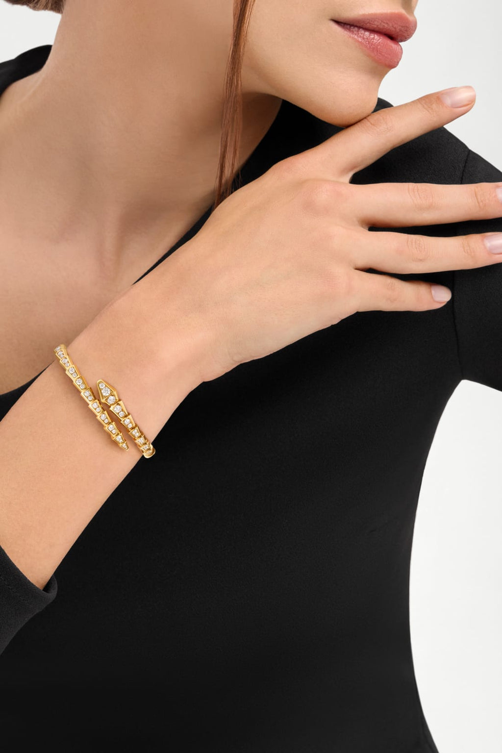 Carave Paris Serpenti Flex Diamond Open Cuff Bracelet