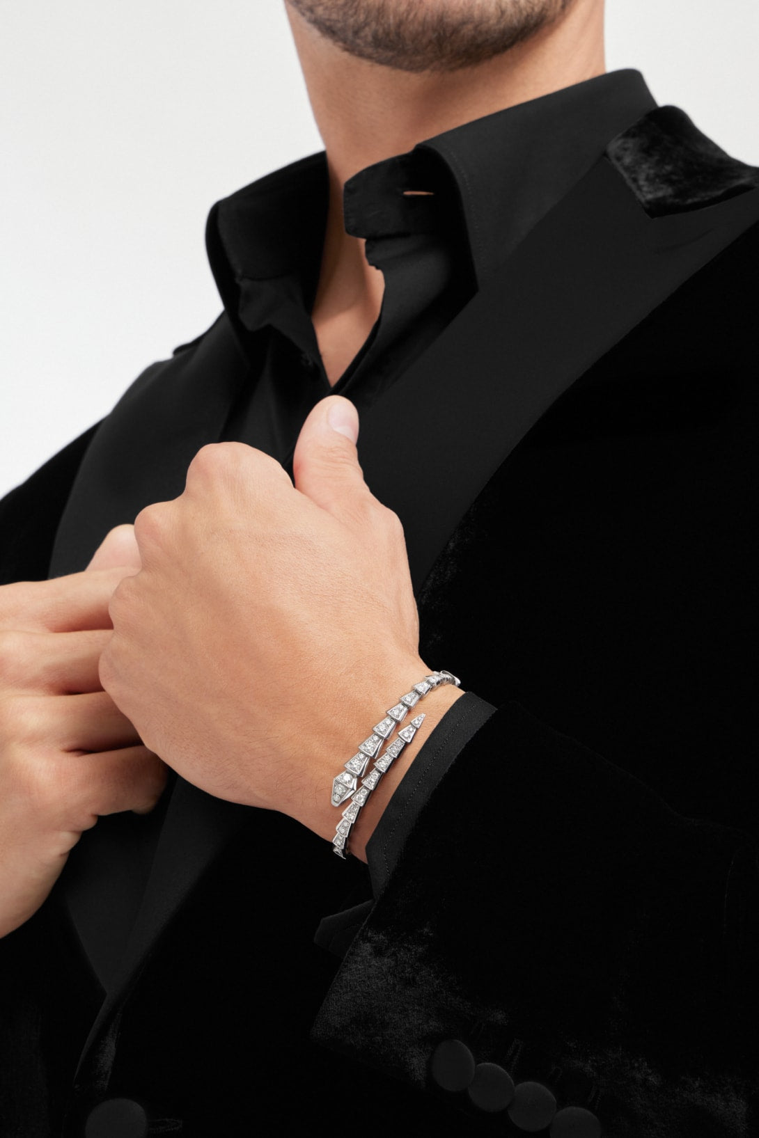 Carave Paris Serpenti Flex Diamond Open Cuff Bracelet