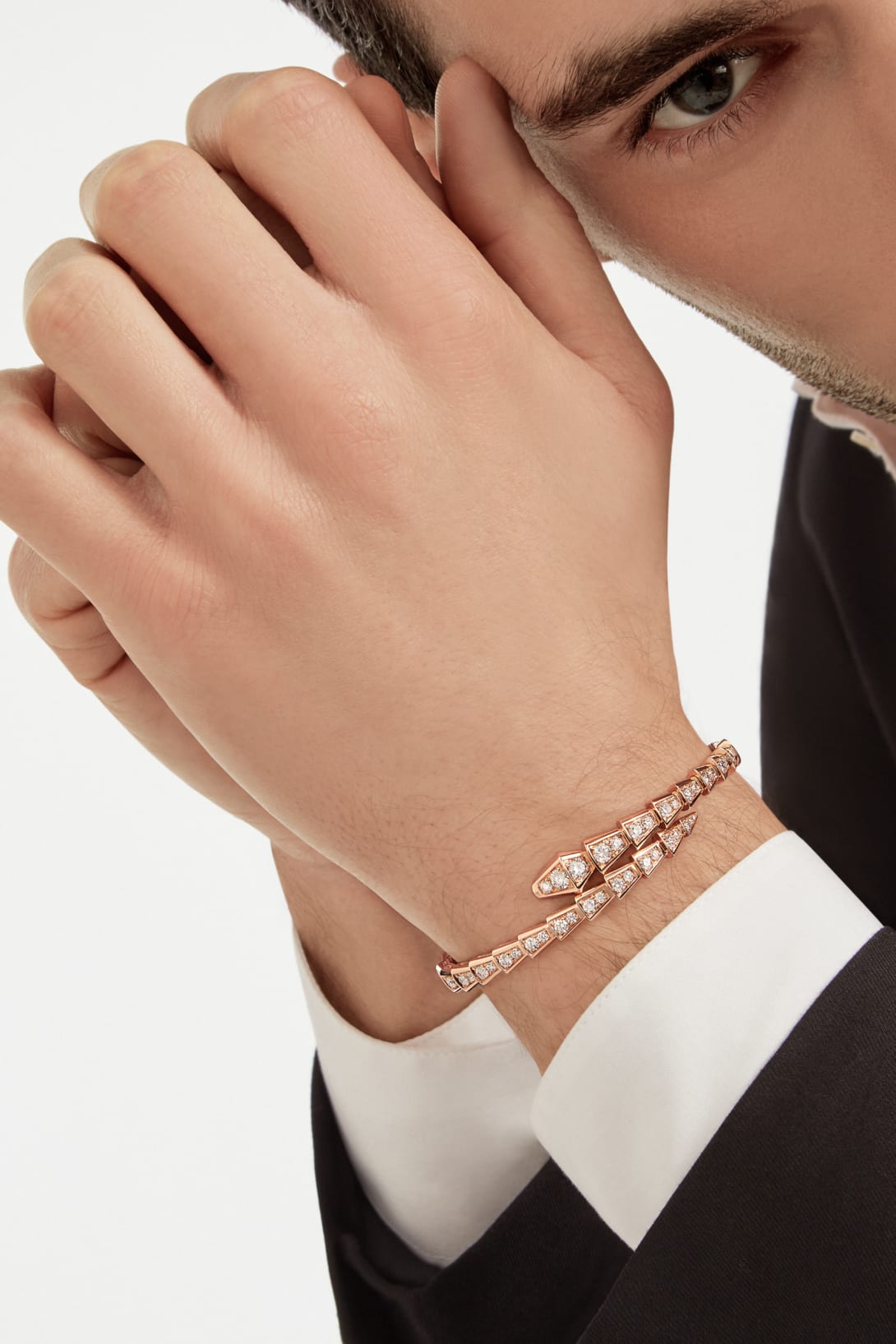 Carave Paris Serpenti Flex Diamond Open Cuff Bracelet