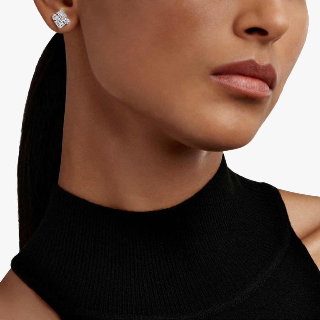 Carave Paris Geometric Diamond Stud Earrings