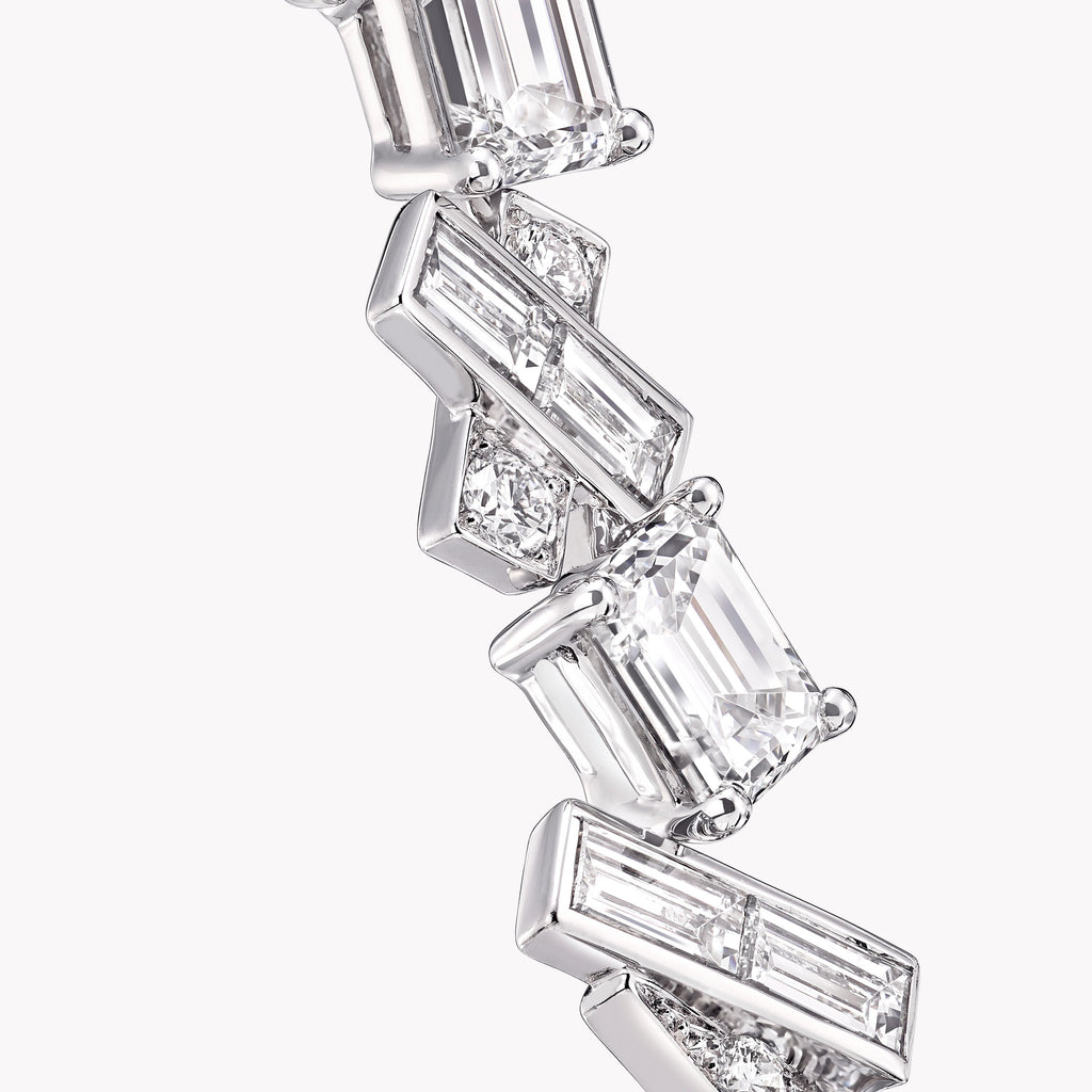 Carave Paris Geometric Diamond Tennis Bracelet White Gold