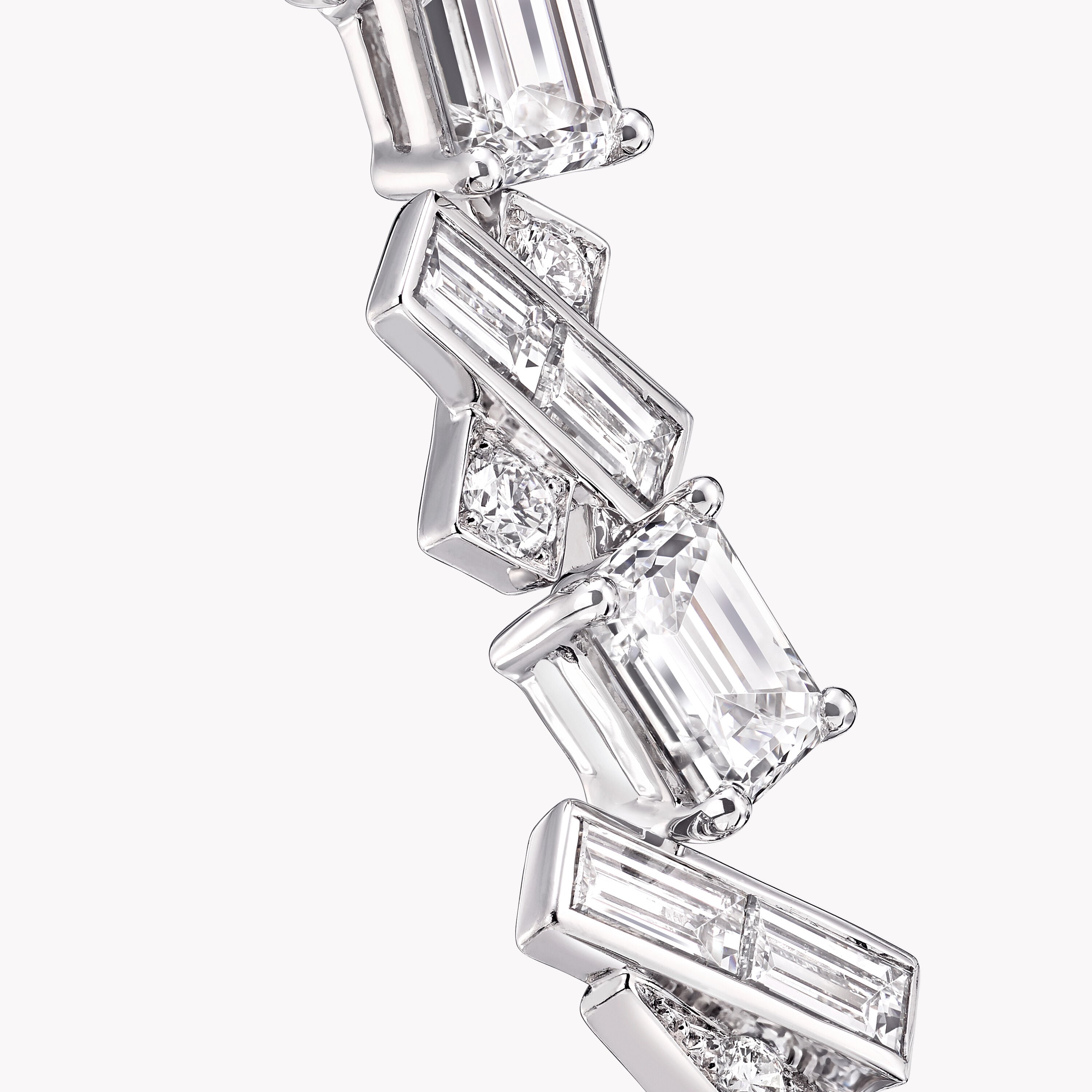 Carave Paris Geometric Diamond Tennis Bracelet White Gold