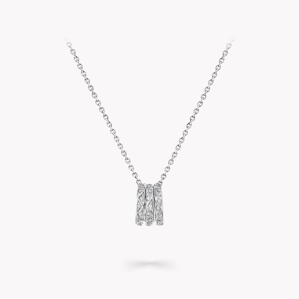 Carave Paris Geometric Pavé Diamond Cylinder Pendant Necklace