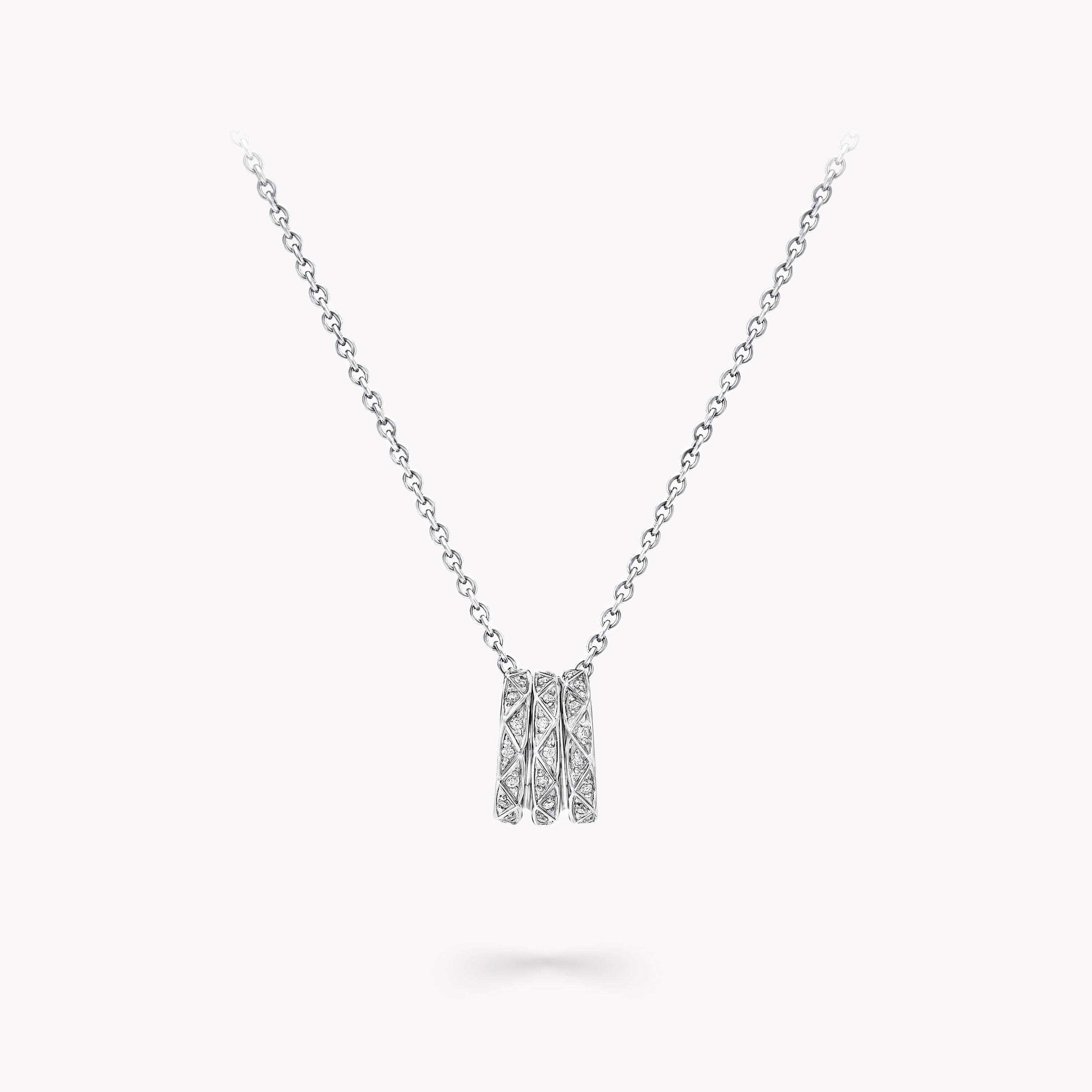 Carave Paris Geometric Pavé Diamond Cylinder Pendant Necklace