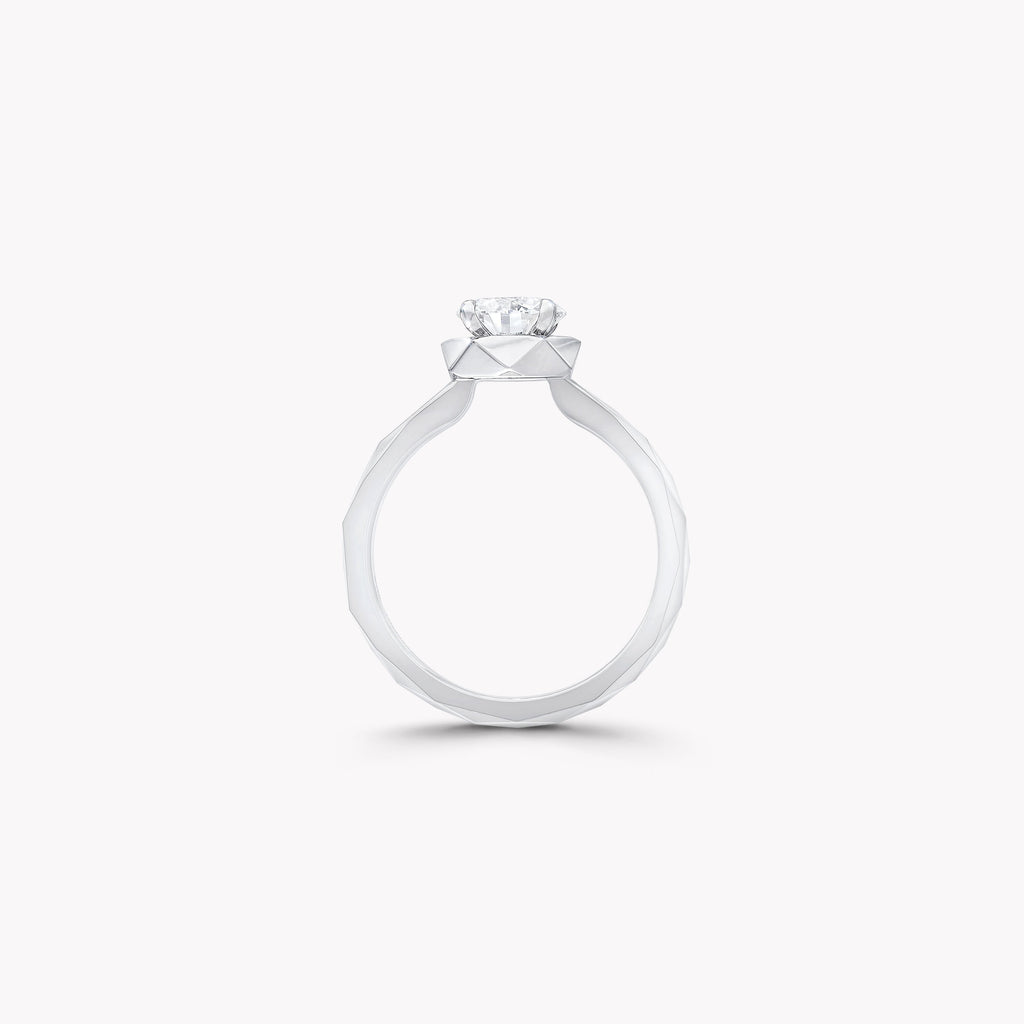 Carave Paris Geometric Round Brilliant Solitaire Diamond Ring