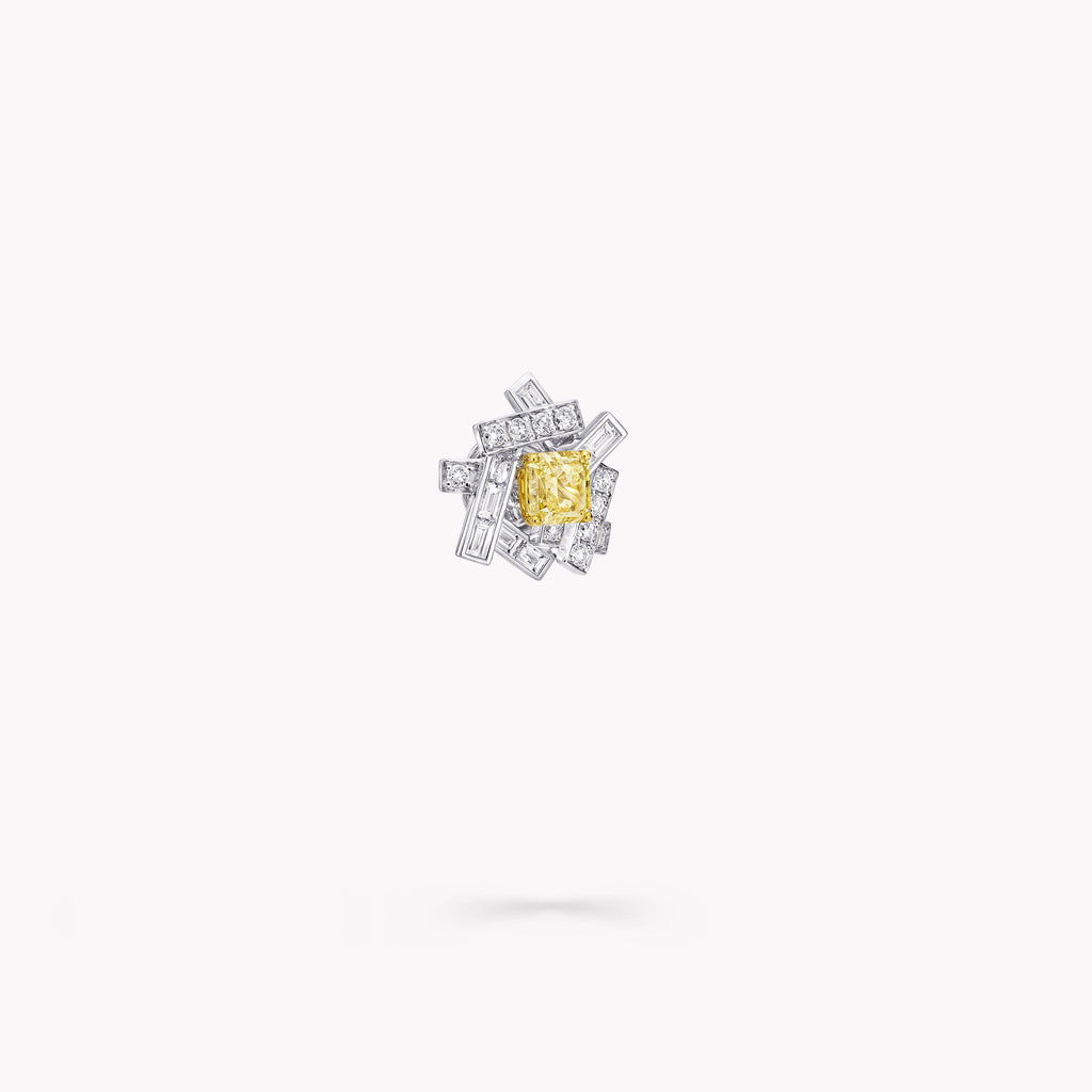 Carave Paris Geometric Yellow Diamond Stud Earrings