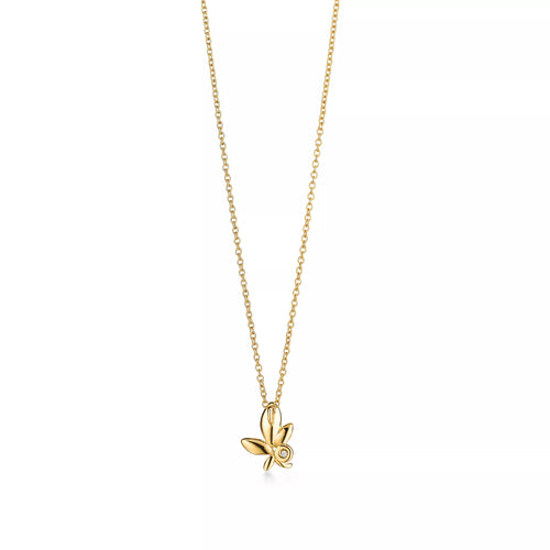 Carave Paris Butterfly Solitaire Pendant Necklace in Gold