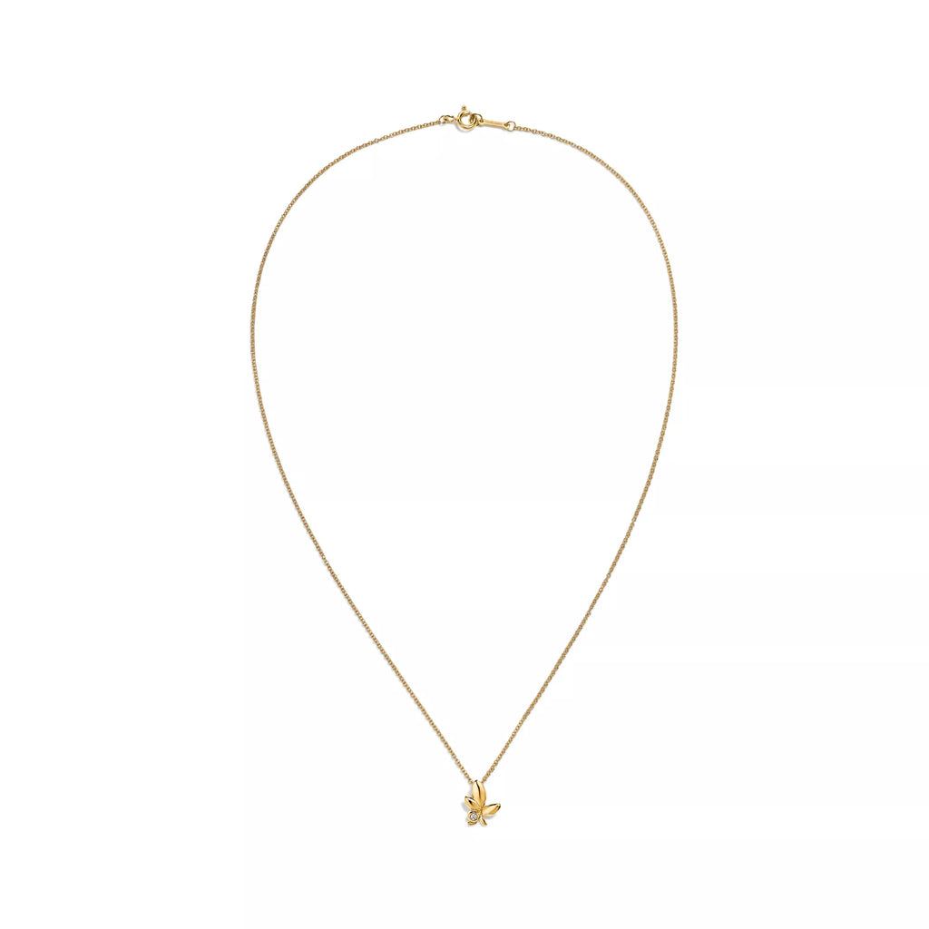 Carave Paris Butterfly Solitaire Pendant Necklace in Gold