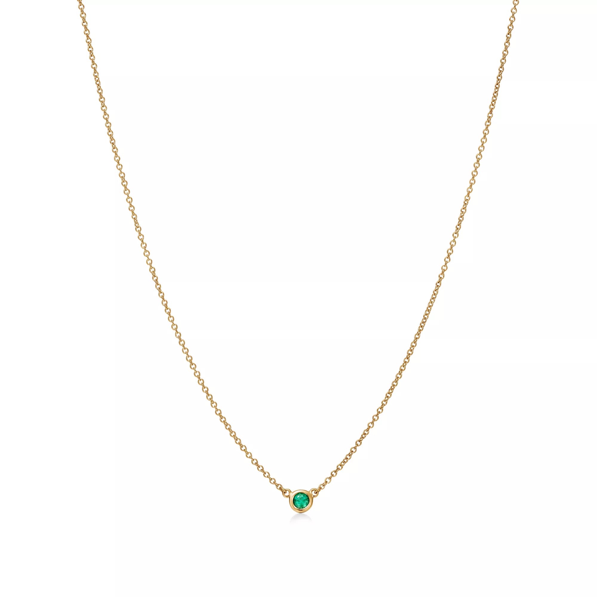 Carave Paris Green Gemstone Solitaire Necklace in Gold
