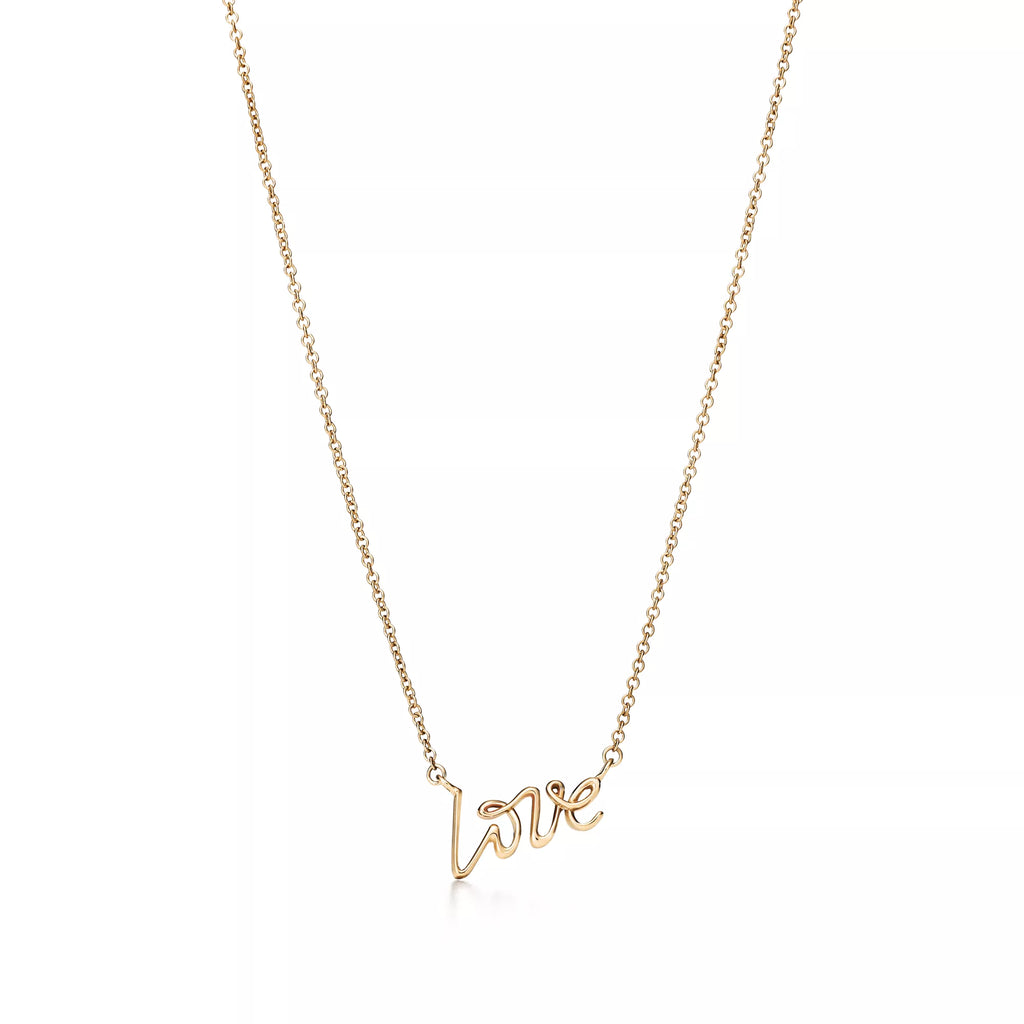 Carave Paris Love Script Necklace in Gold