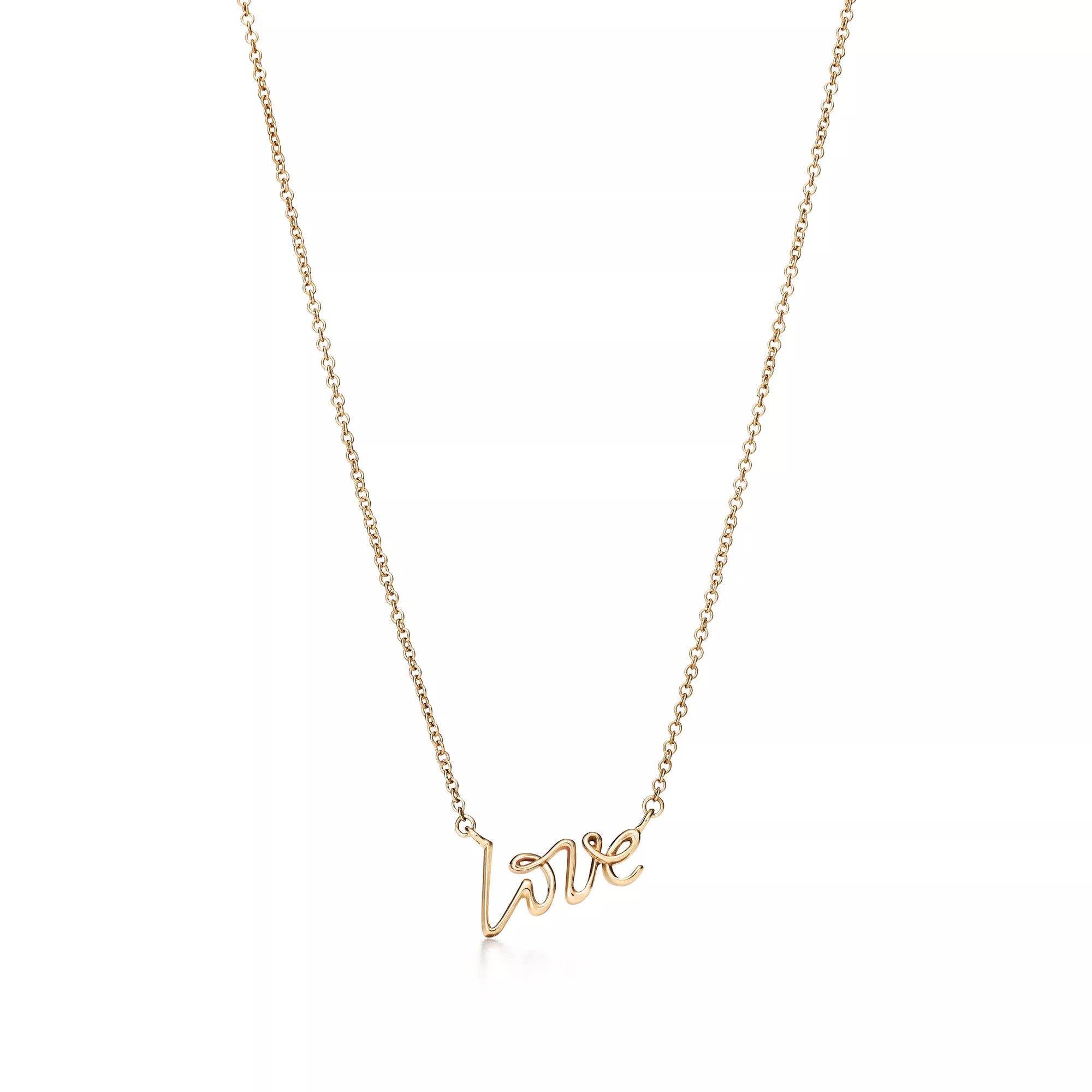 Carave Paris Love Script Necklace in Gold