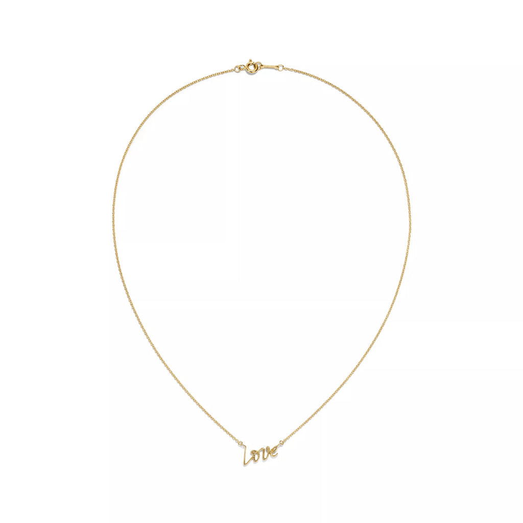 Carave Paris Love Script Necklace in Gold