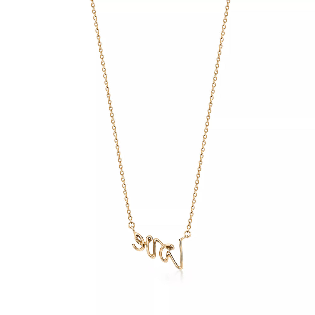 Carave Paris Love Script Necklace in Gold