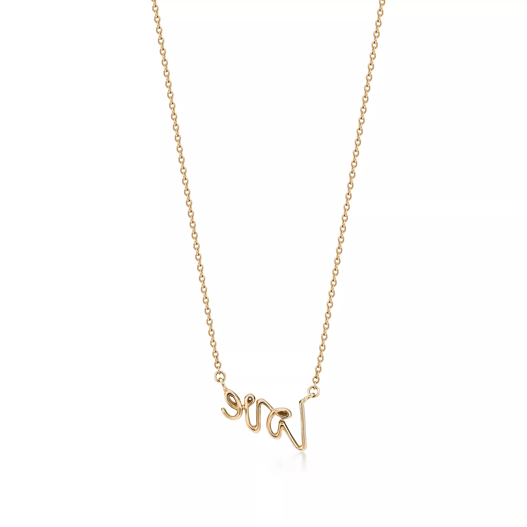 Carave Paris Love Script Necklace in Gold