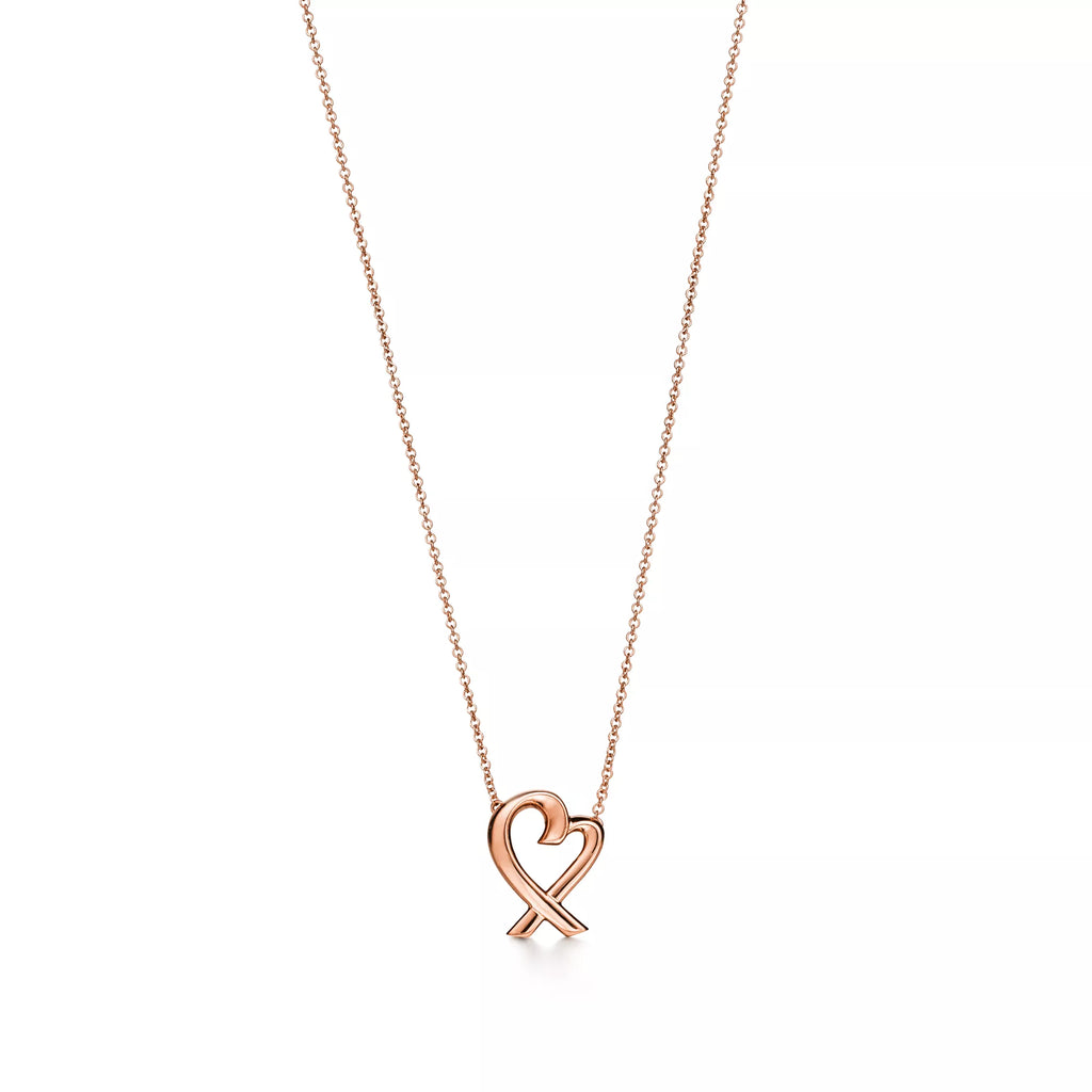Carave Paris Open Heart Ribbon Pendant Necklace in Gold
